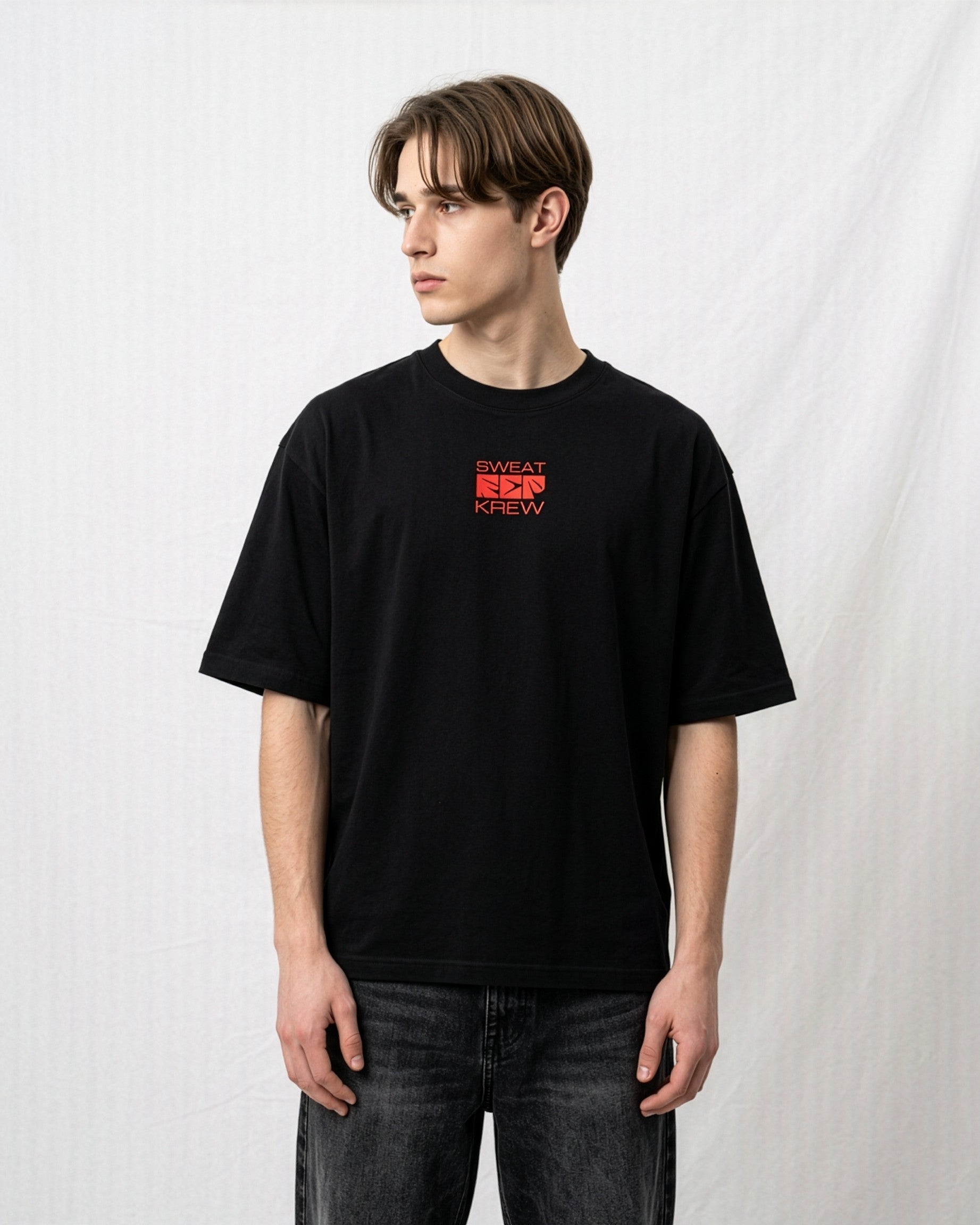 Men's Oversized Evolve T-Shirt Midnight Noir