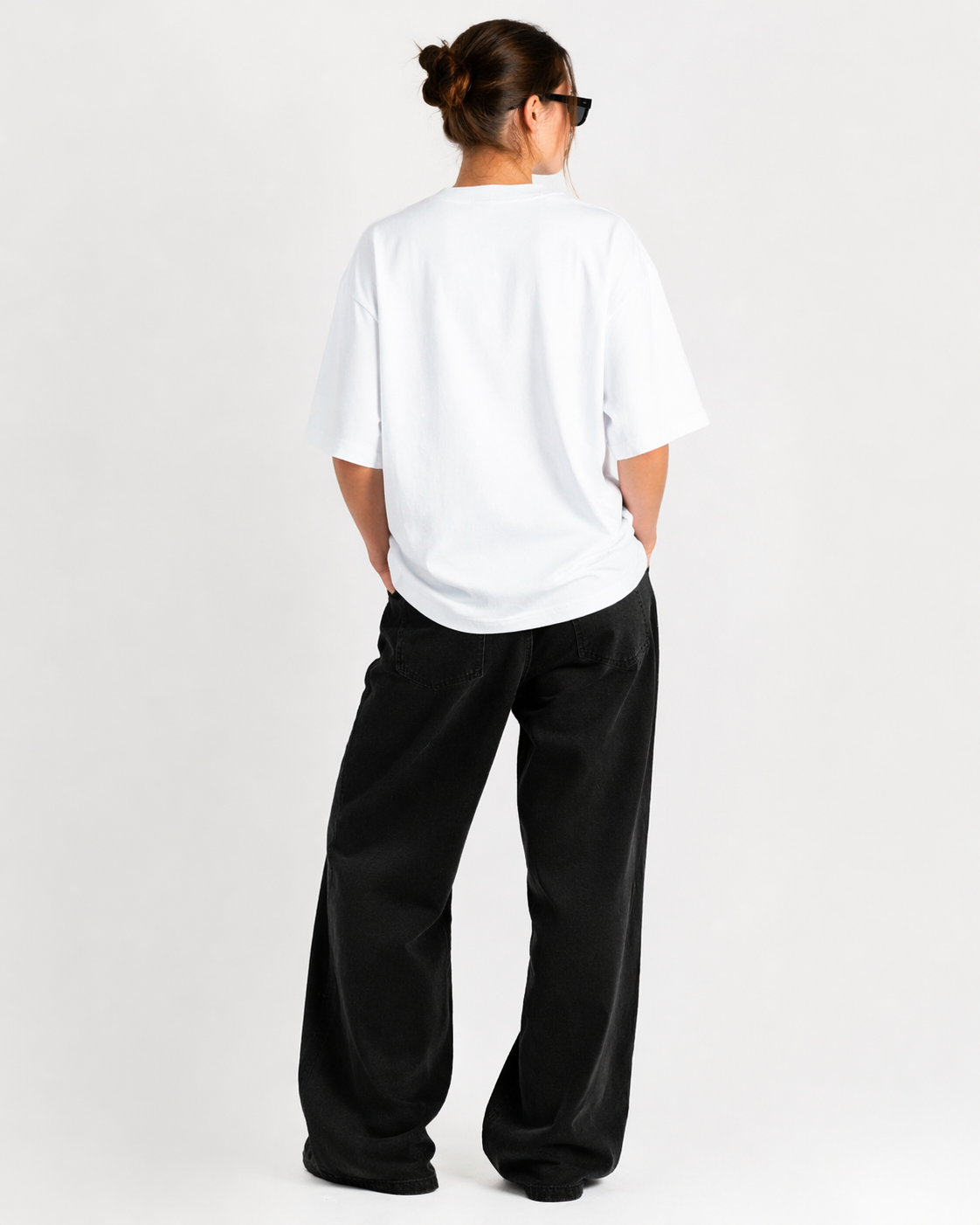 Oversized Half Done T-Shirt Pure White