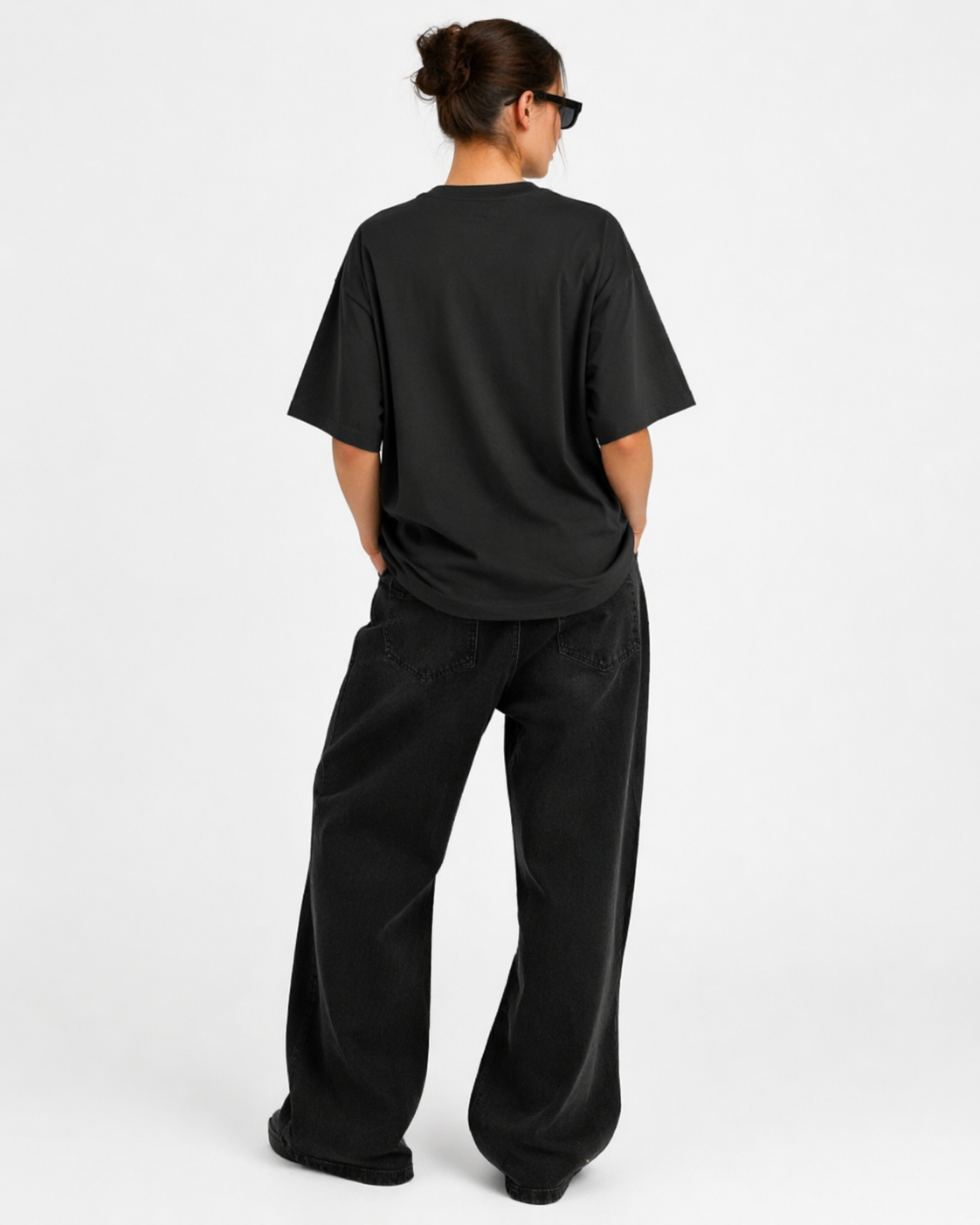 Oversized Half Done T-Shirt Midnight Noir