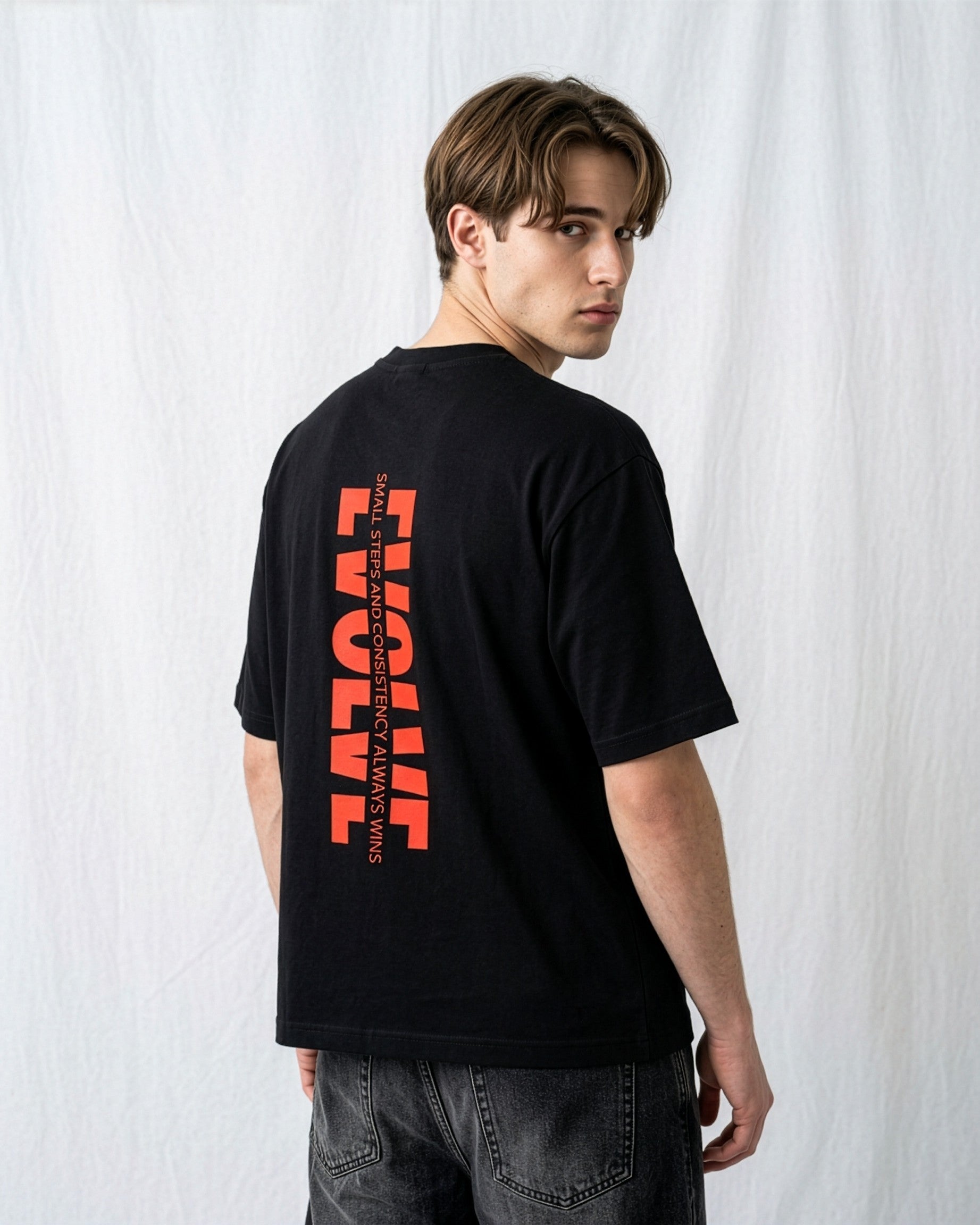 Men's Oversized Evolve T-Shirt Midnight Noir