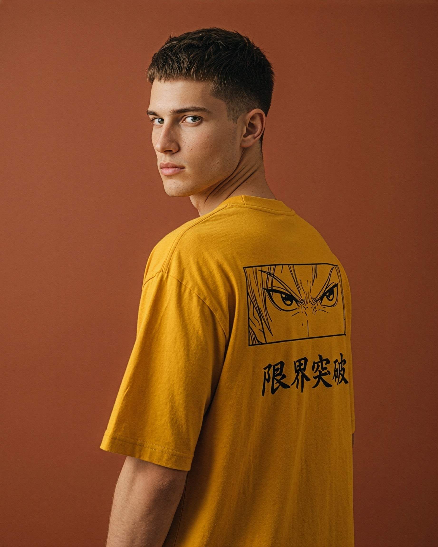 Men's Oversized Breaking Limits Sunrise Gold T-Shirt