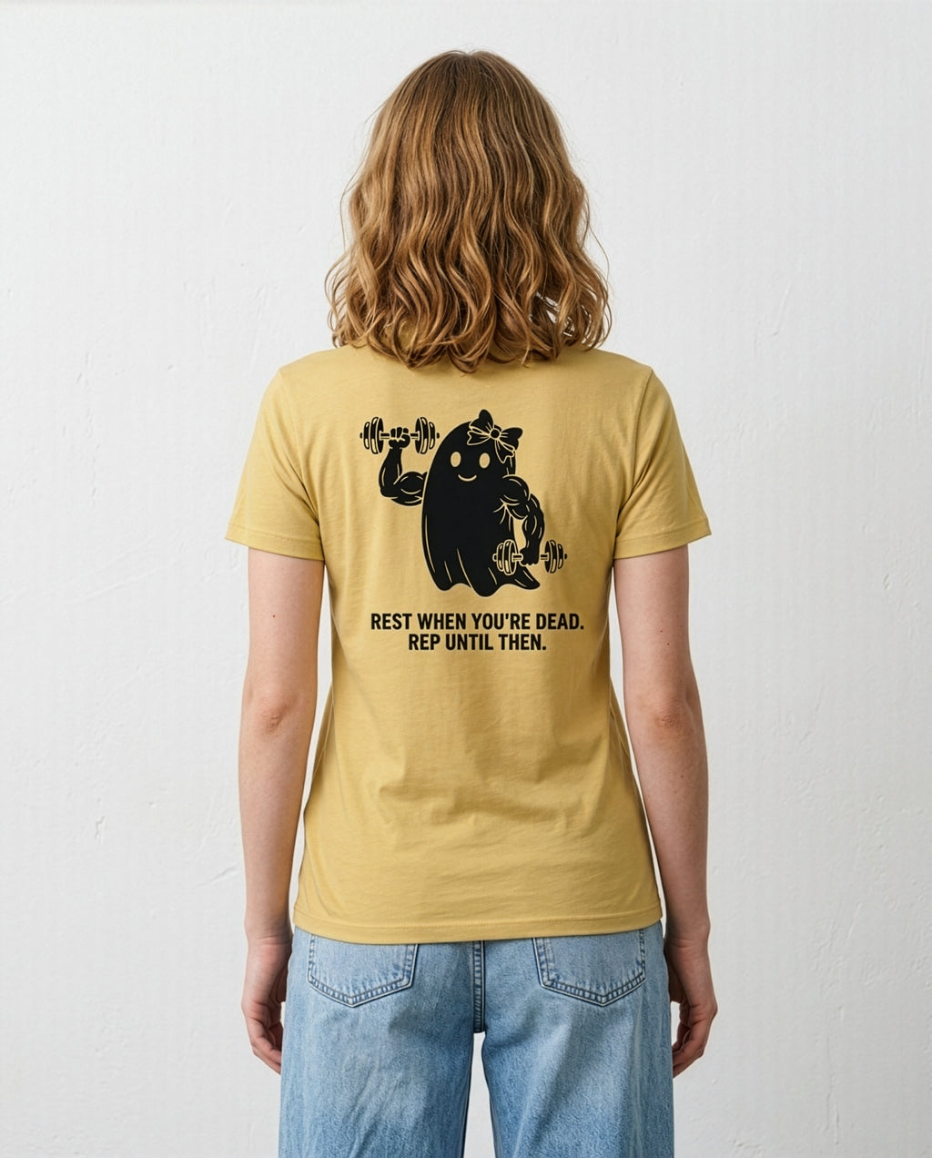Women's Crew Neck Regular Fit Ghosty T-Shirt Beige