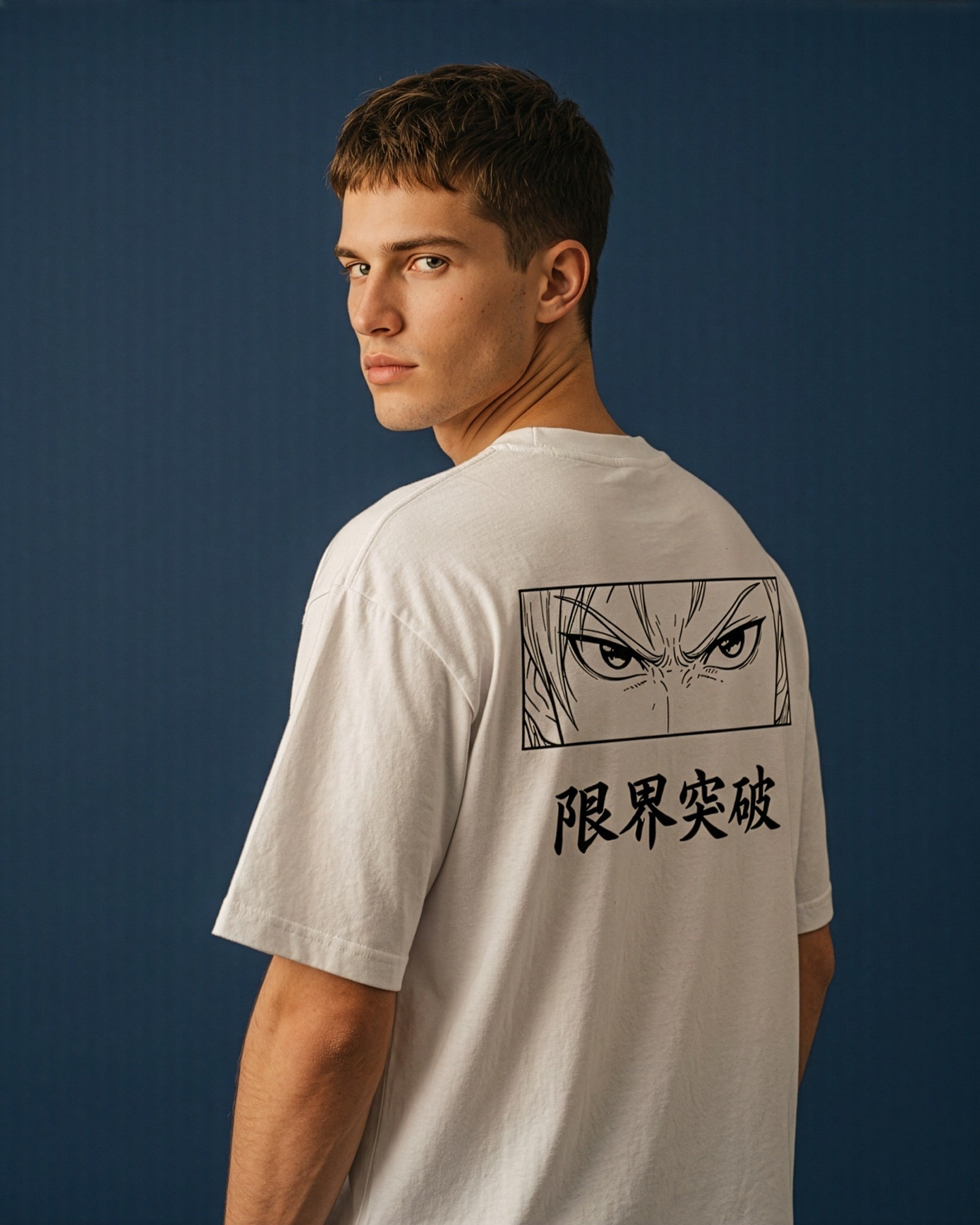 Men's Oversized Breaking Limits Pure White T-Shirt