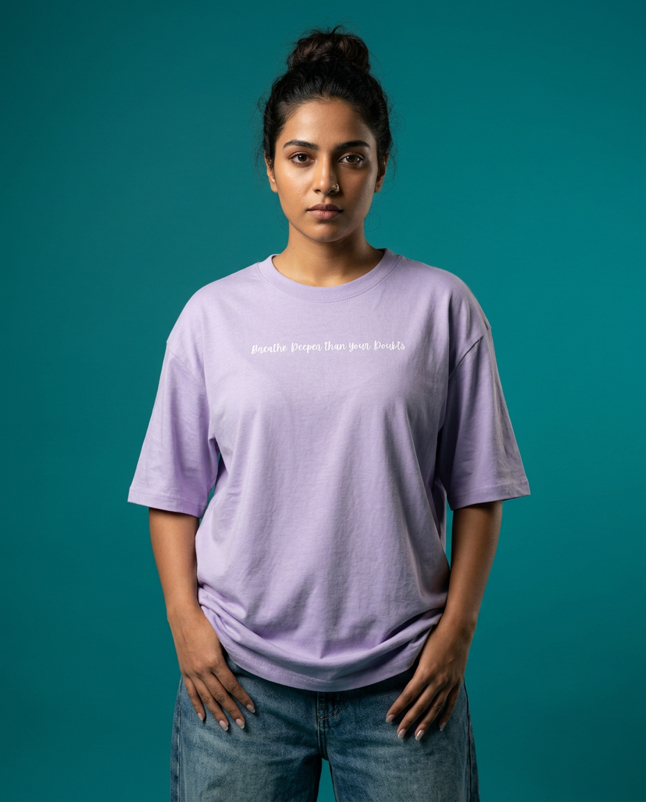 Women's Oversized Breathe T-Shirt Floral Lavender