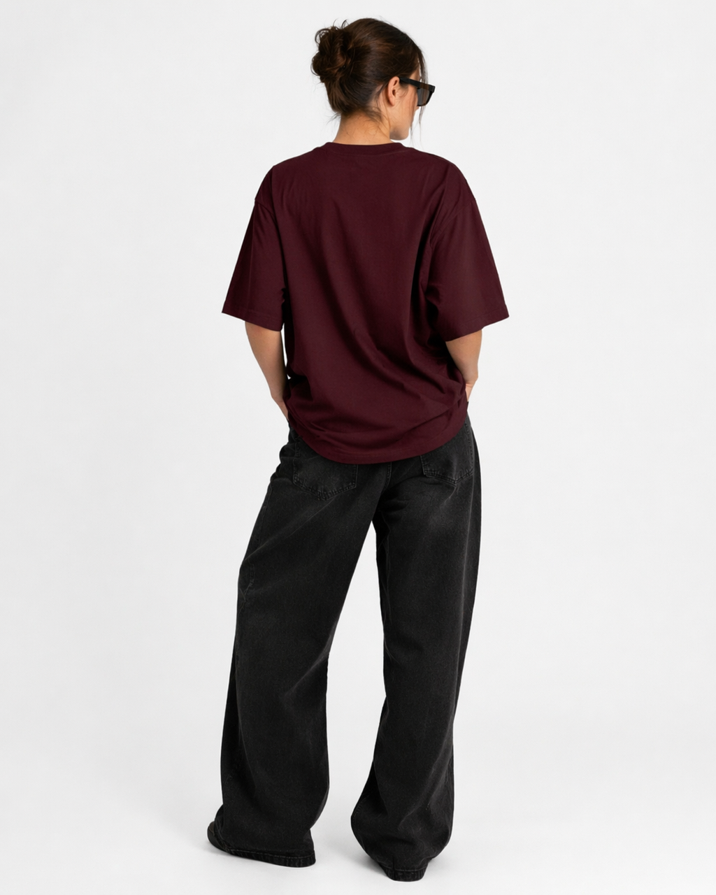 Oversized Half Done T-Shirt Crimson Core