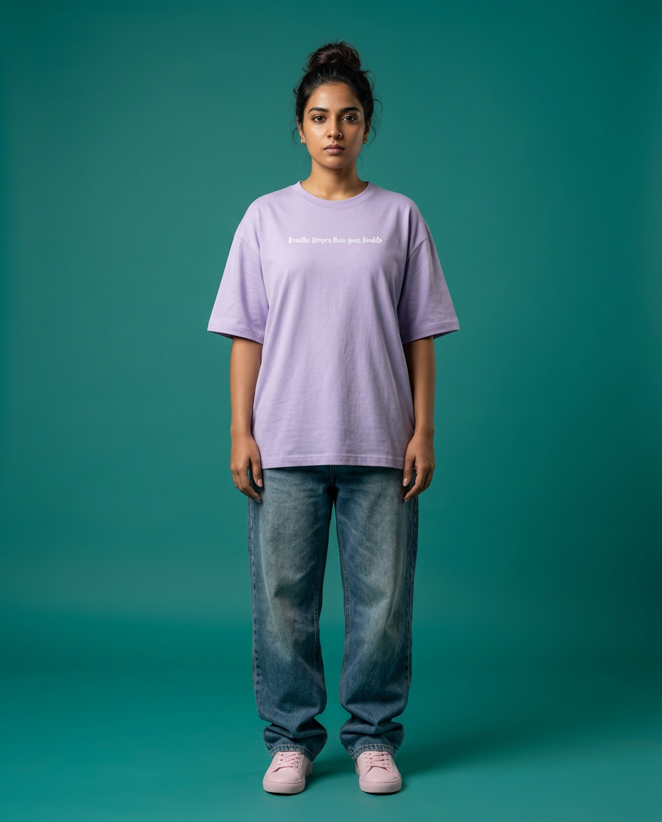 Women's Oversized Breathe T-Shirt Floral Lavender