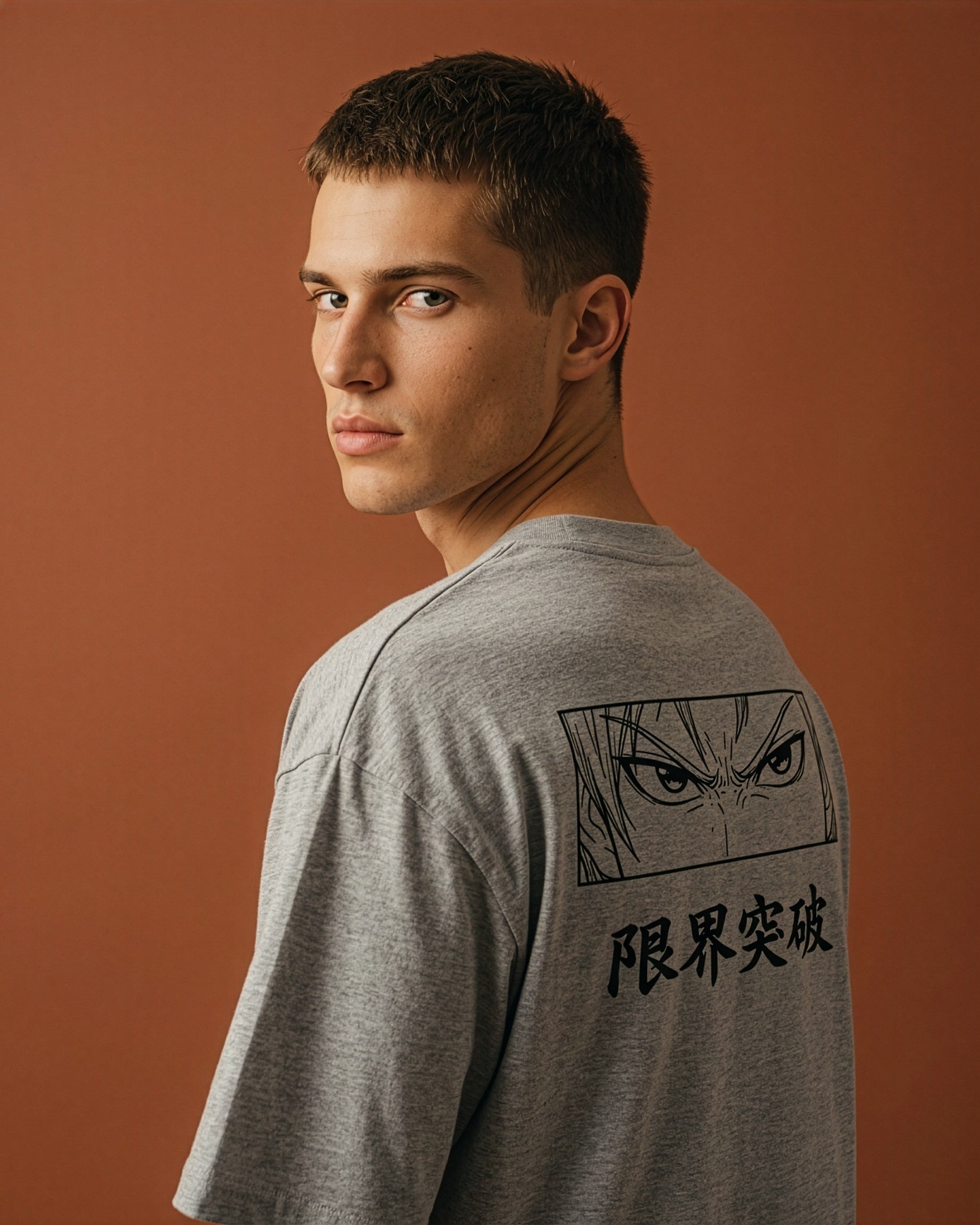 Men's Oversized Breaking Limits Grey T-Shirt