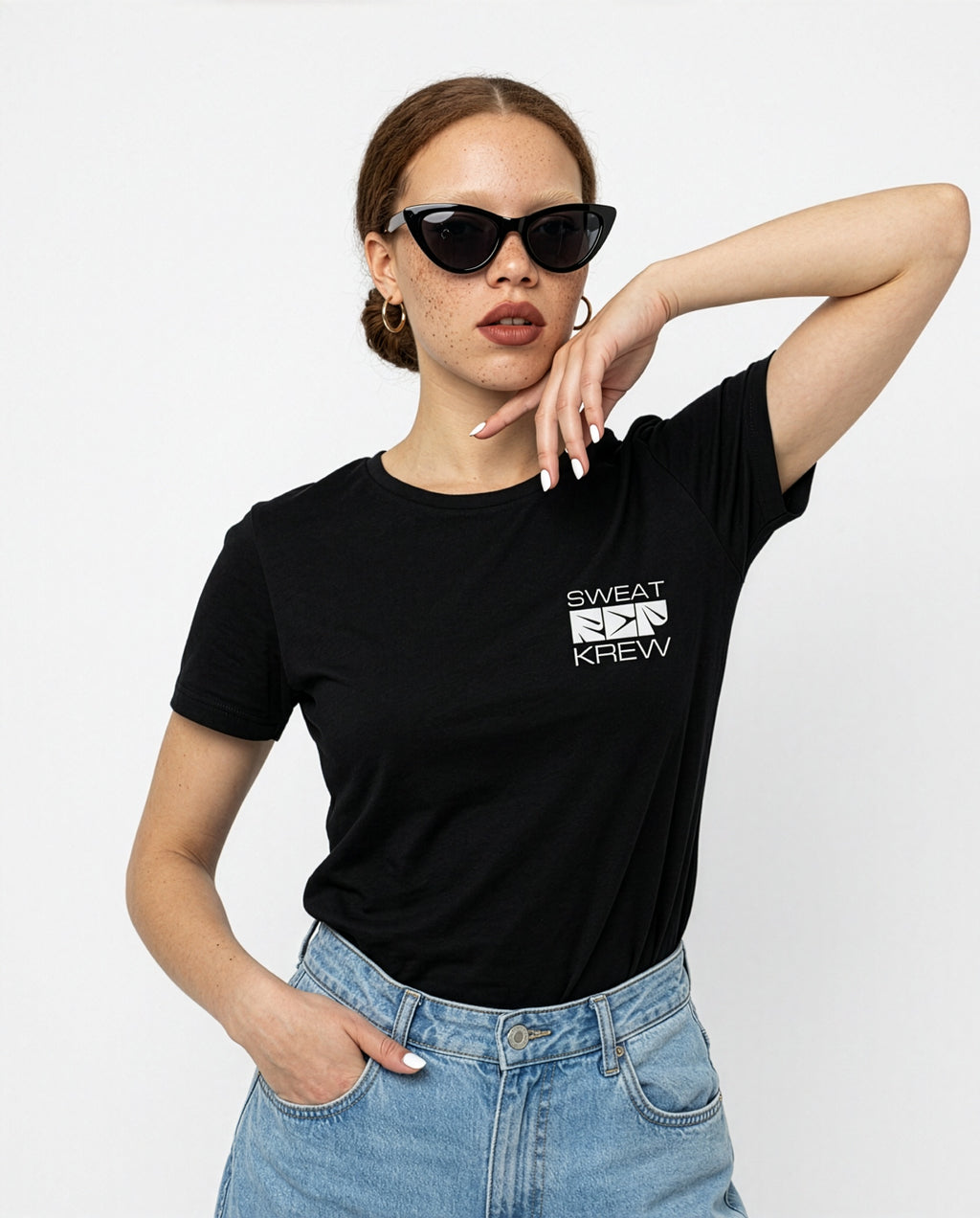 Women's Crew Neck Regular Fit Ghosty T-Shirt Midnight Noir