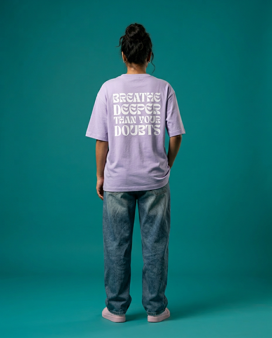 Women's Oversized Breathe T-Shirt Floral Lavender