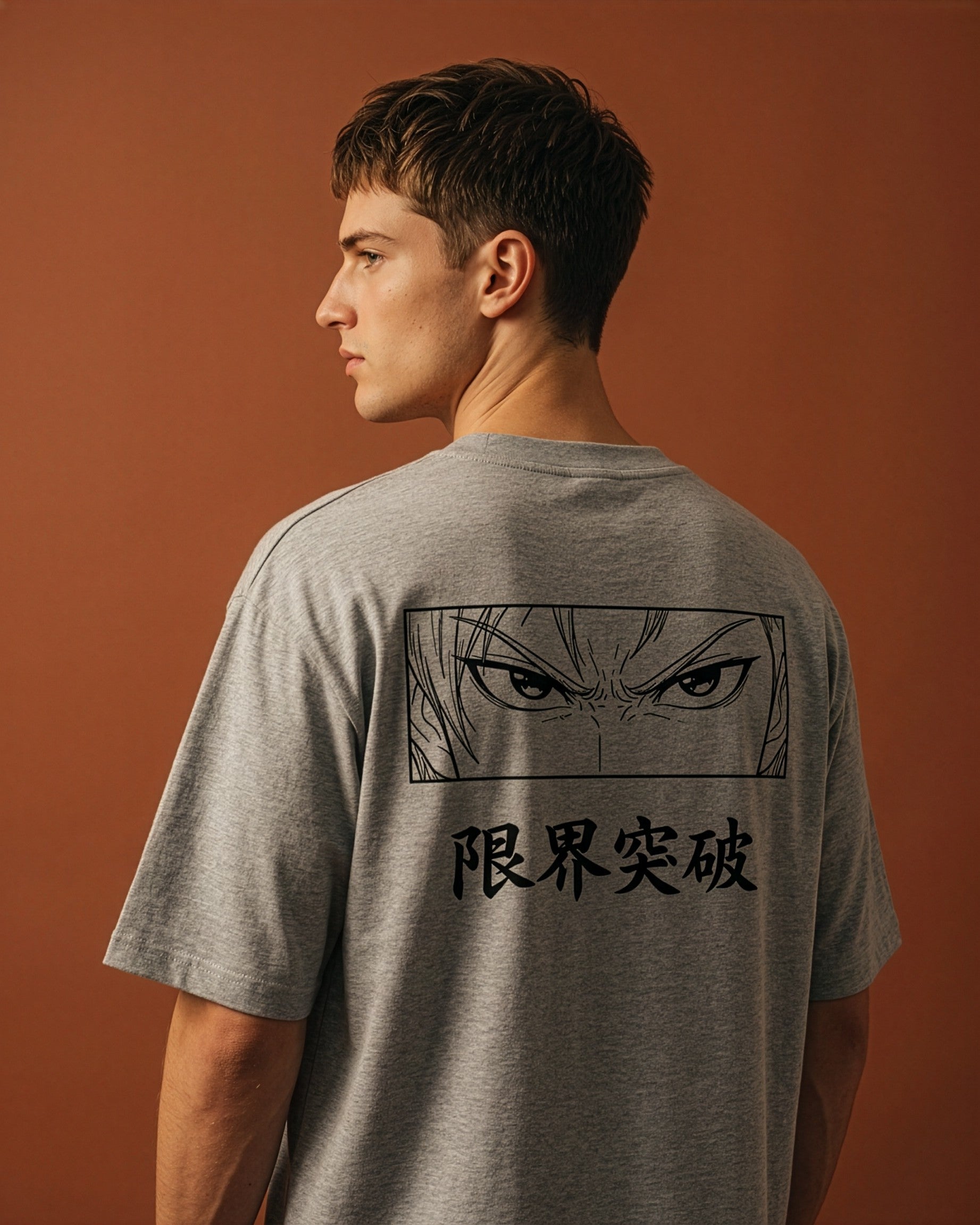 Men's Oversized Breaking Limits Grey T-Shirt