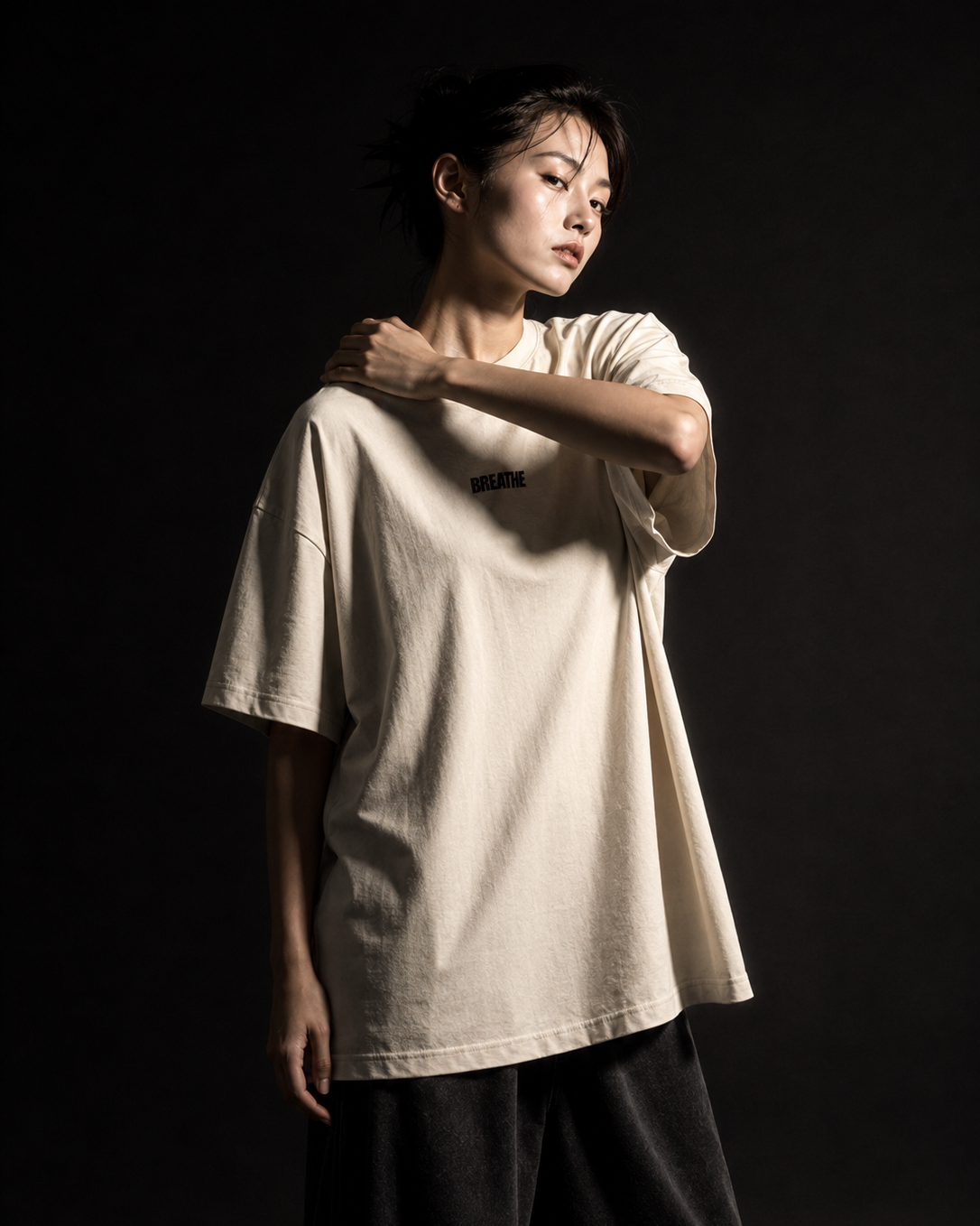 Women's Oversized Breathe-2 T-Shirt Ivory White