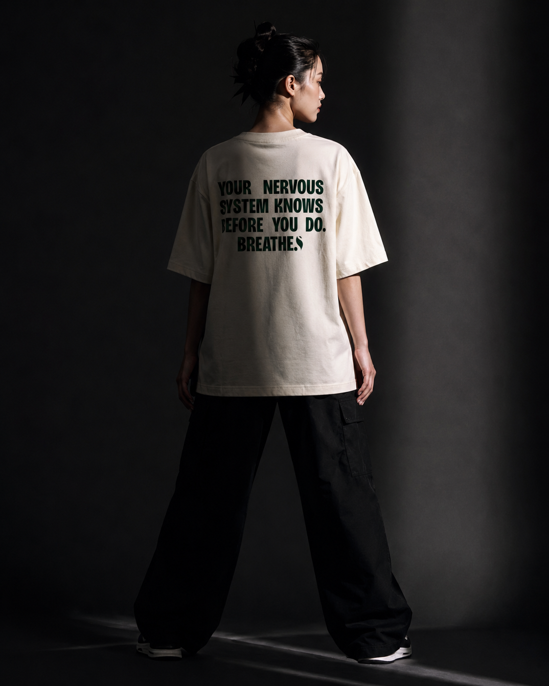 Women's Oversized Breathe-2 T-Shirt Ivory White