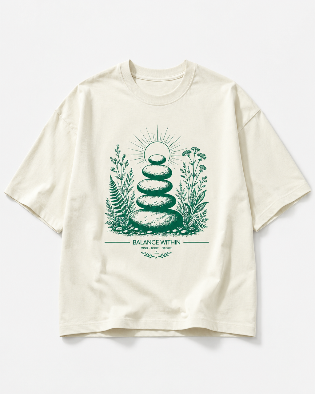 Men's Oversized Balance T-Shirt Ivory White