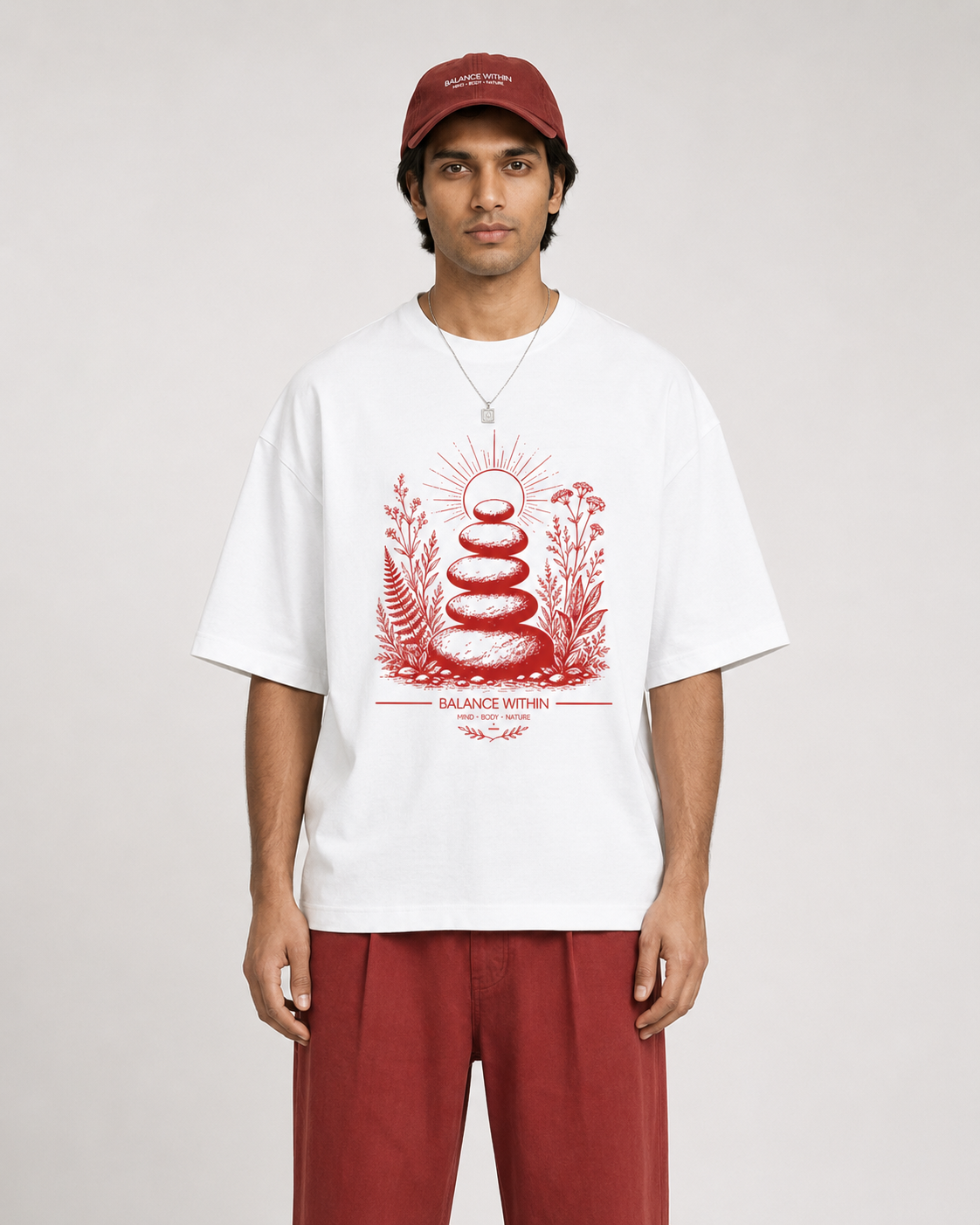 Men's Oversized Balance T-Shirt Pure White