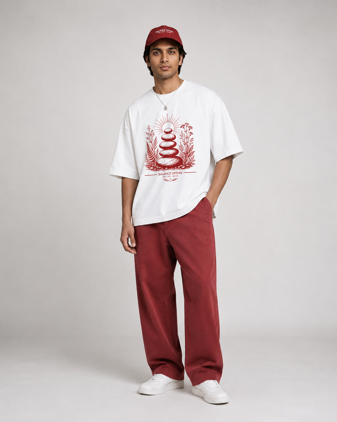 Men's Oversized Balance T-Shirt Pure White