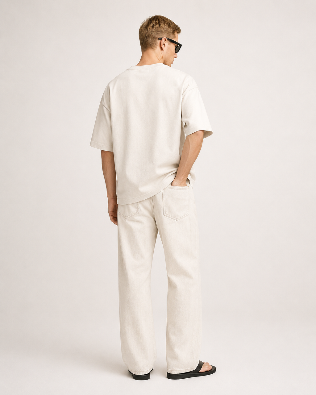 Men's Oversized Balance T-Shirt Ivory White