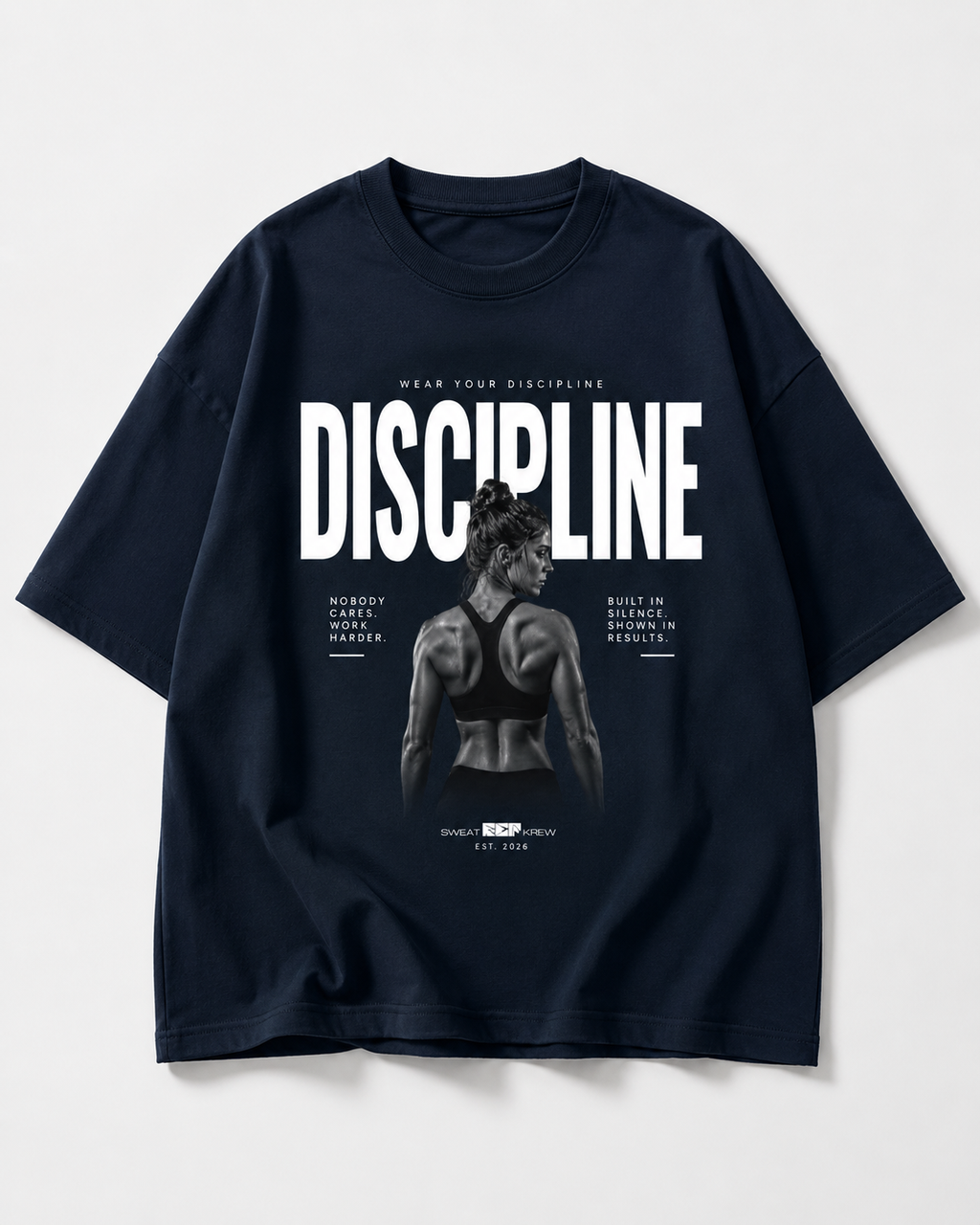 Women's Oversized Disciplined T-Shirt Navy Blue