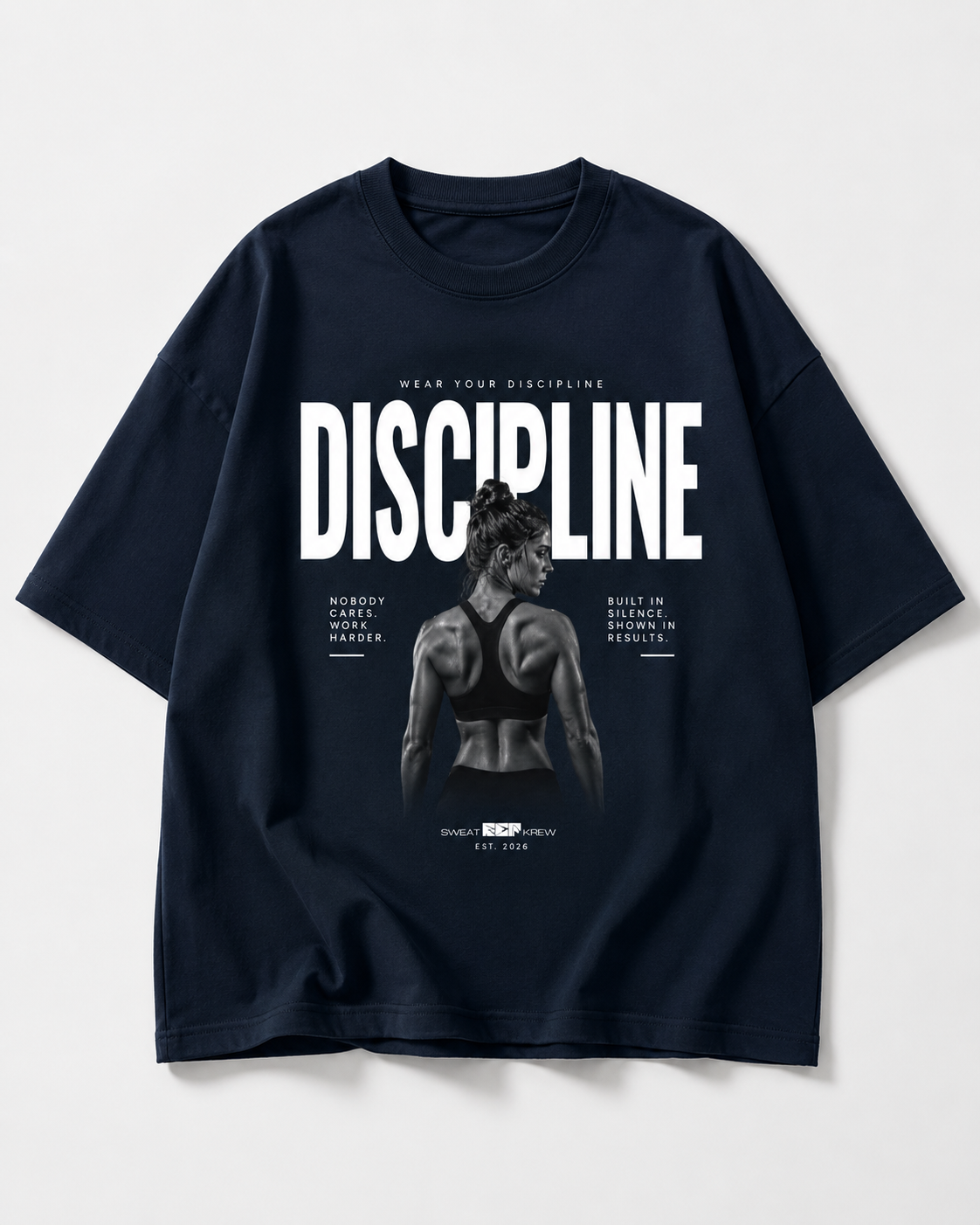 Women's Oversized Disciplined T-Shirt Navy Blue