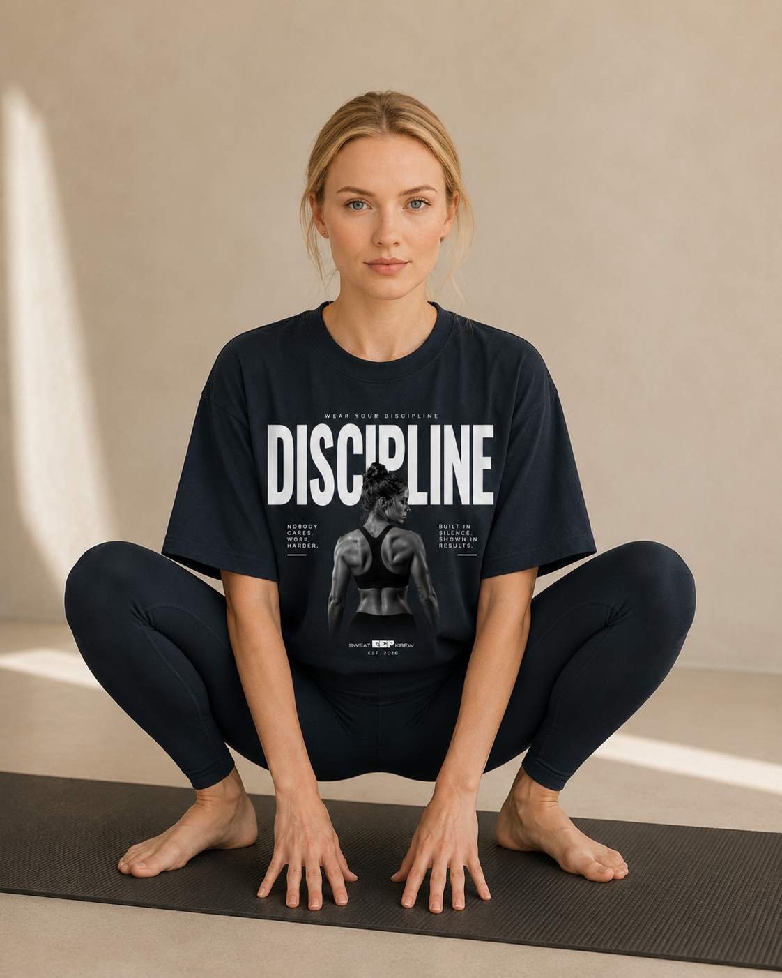 Women's Oversized Disciplined T-Shirt Navy Blue