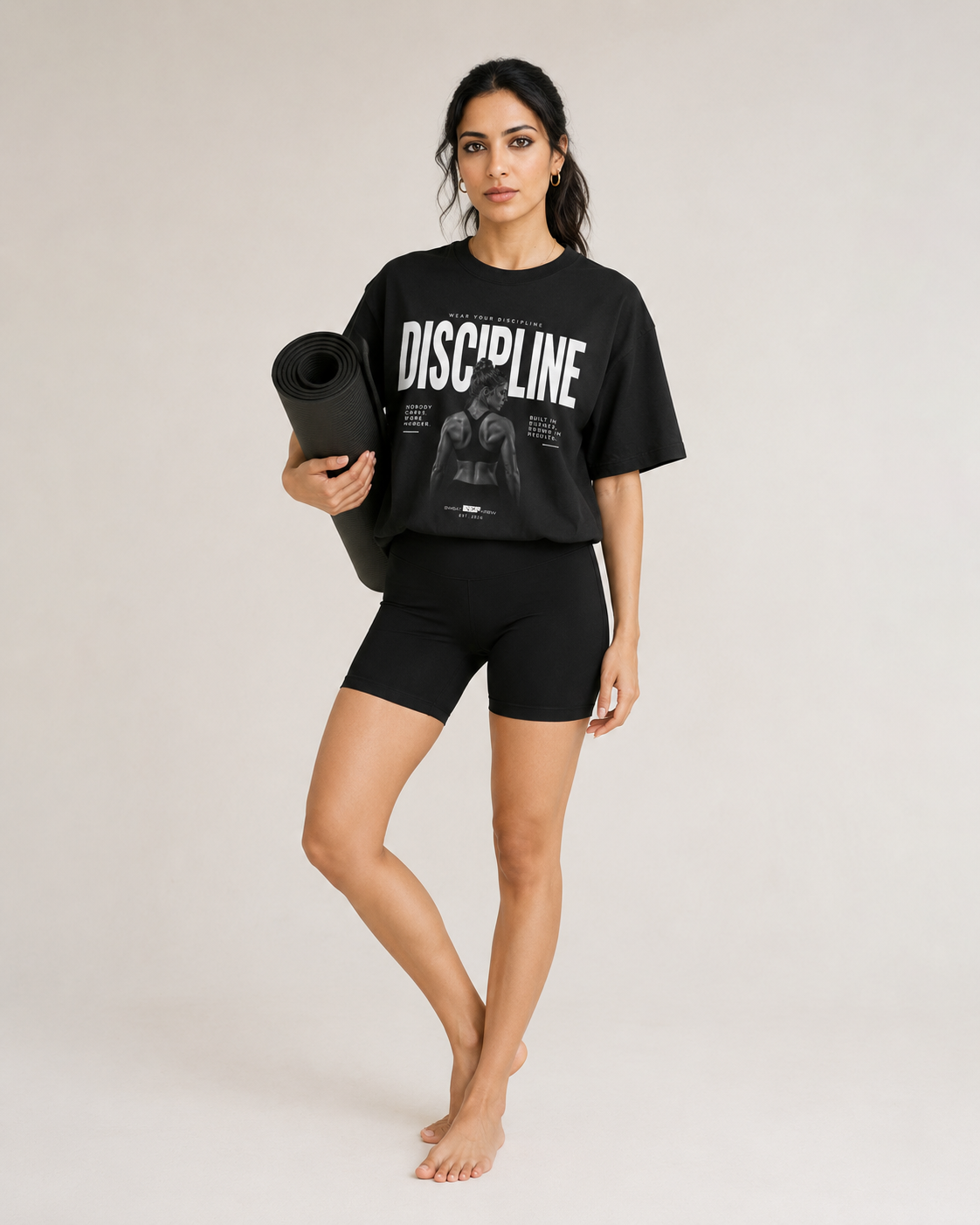 Women's Oversized Disciplined T-Shirt Midnight Noir
