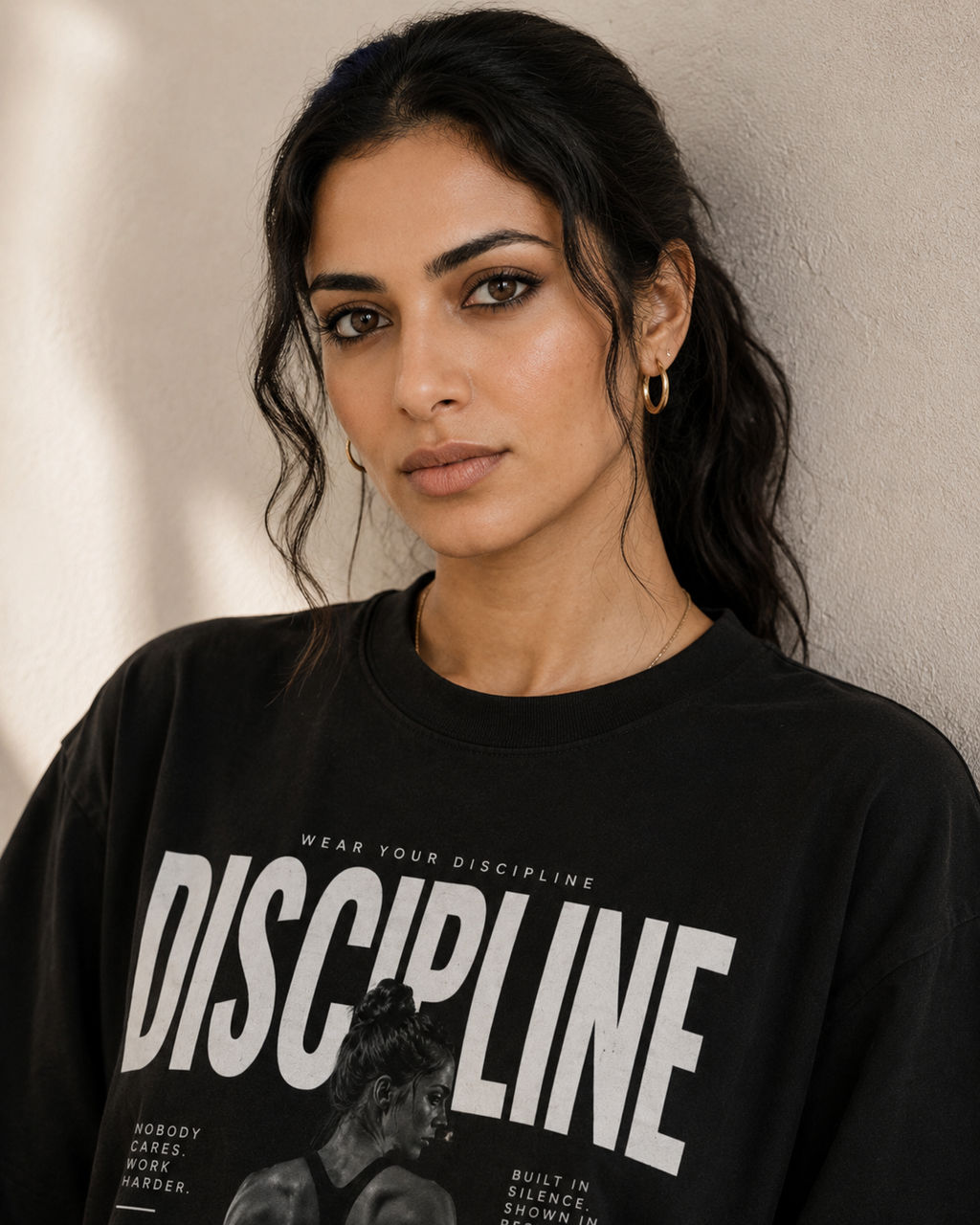 Women's Oversized Disciplined T-Shirt Midnight Noir