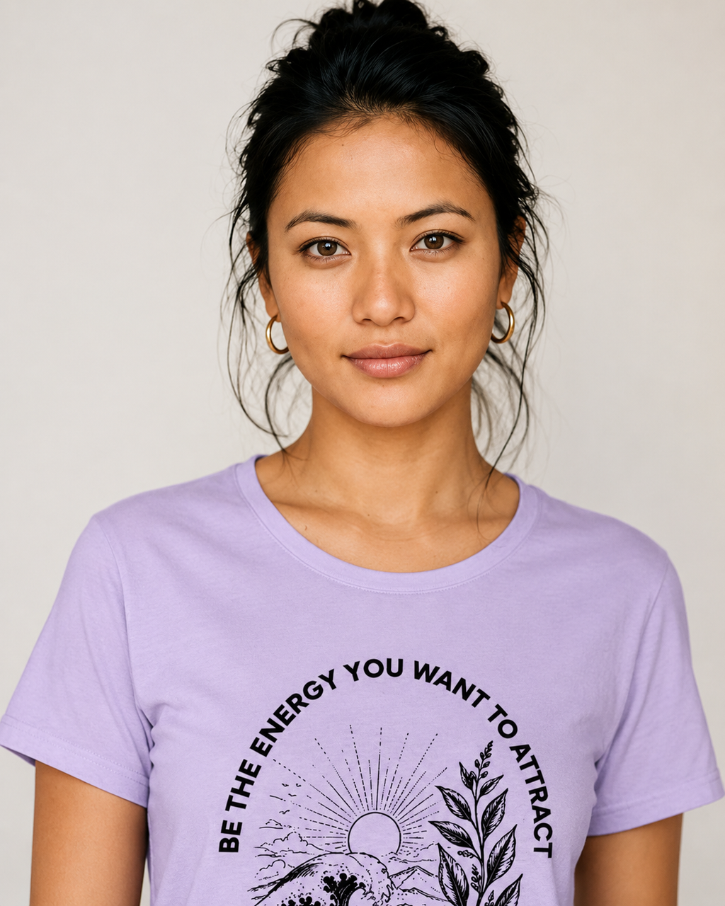 Women's Crew Neck Energy T-Shirt Floral Lavender