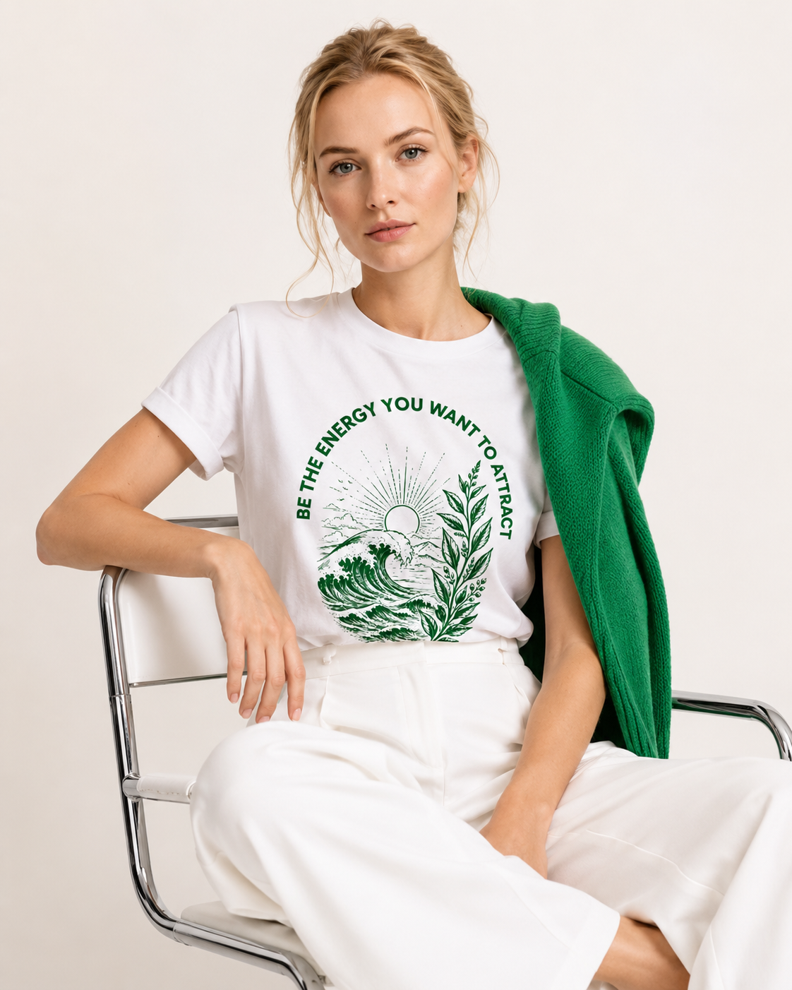 Women's Crew Neck Energy T-Shirt Pure White