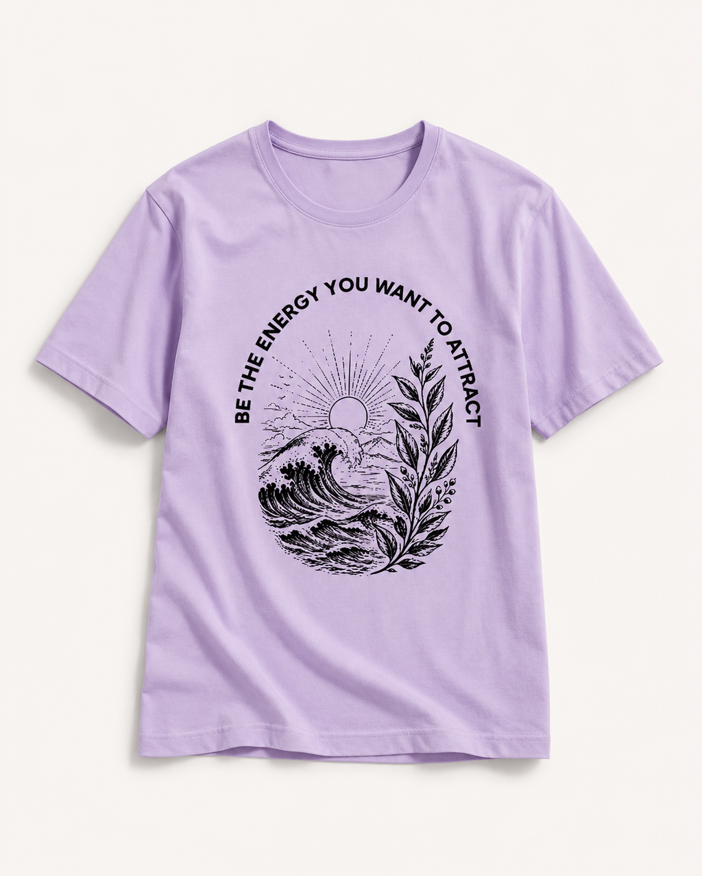 Women's Crew Neck Energy T-Shirt Floral Lavender