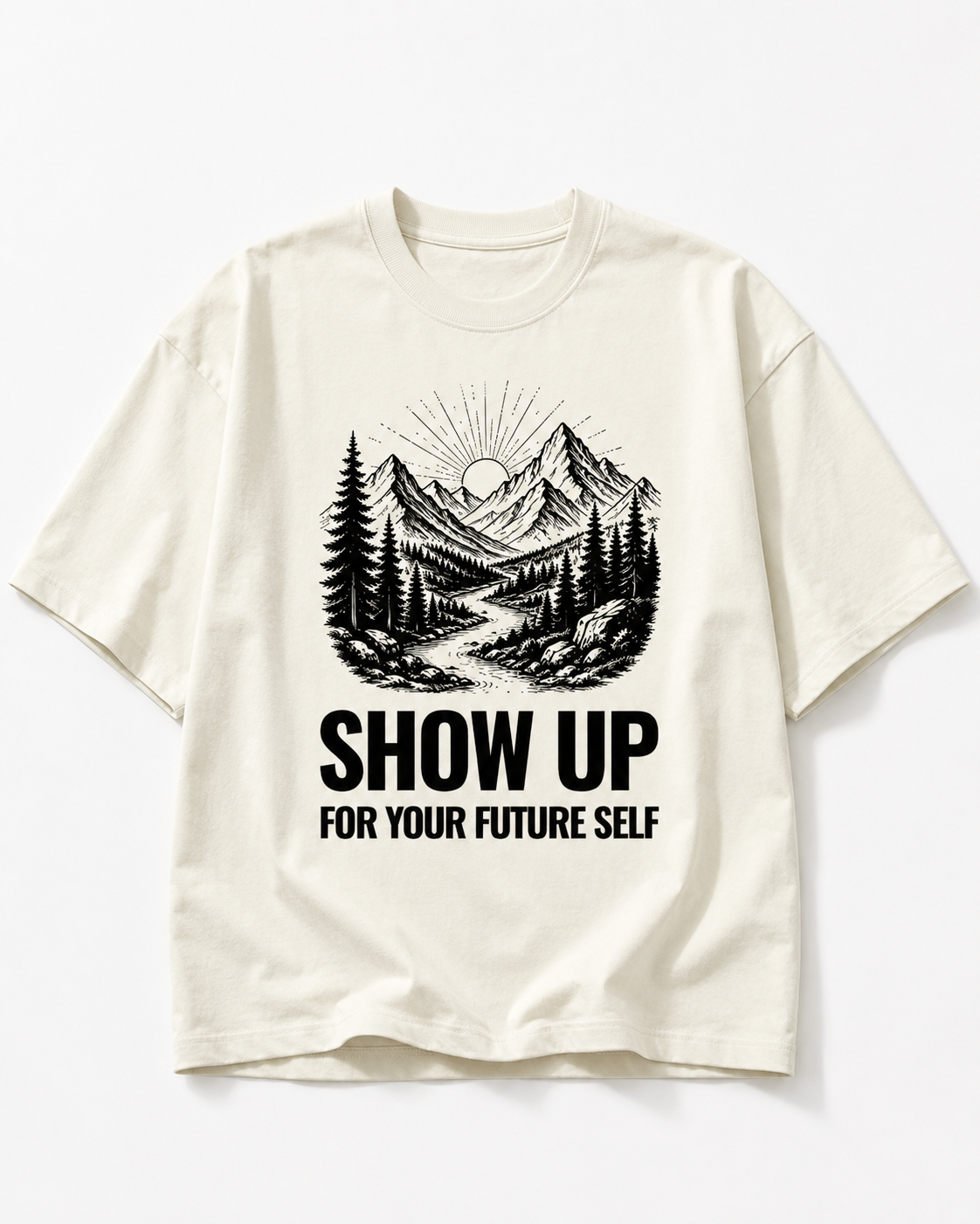 Men's Oversized Future Self T-Shirt Ivory White