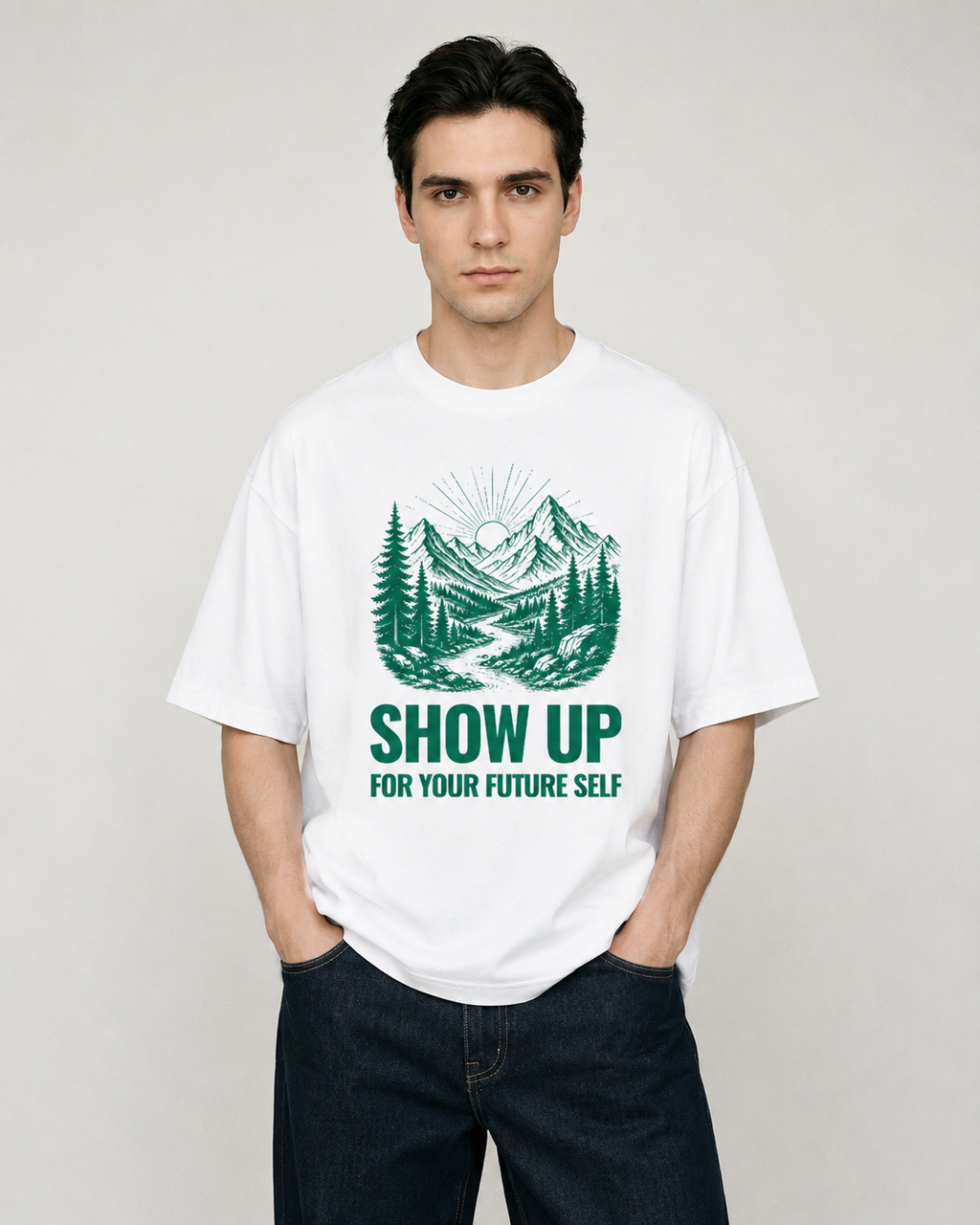 Men's Oversized Future Self T-Shirt Pure White