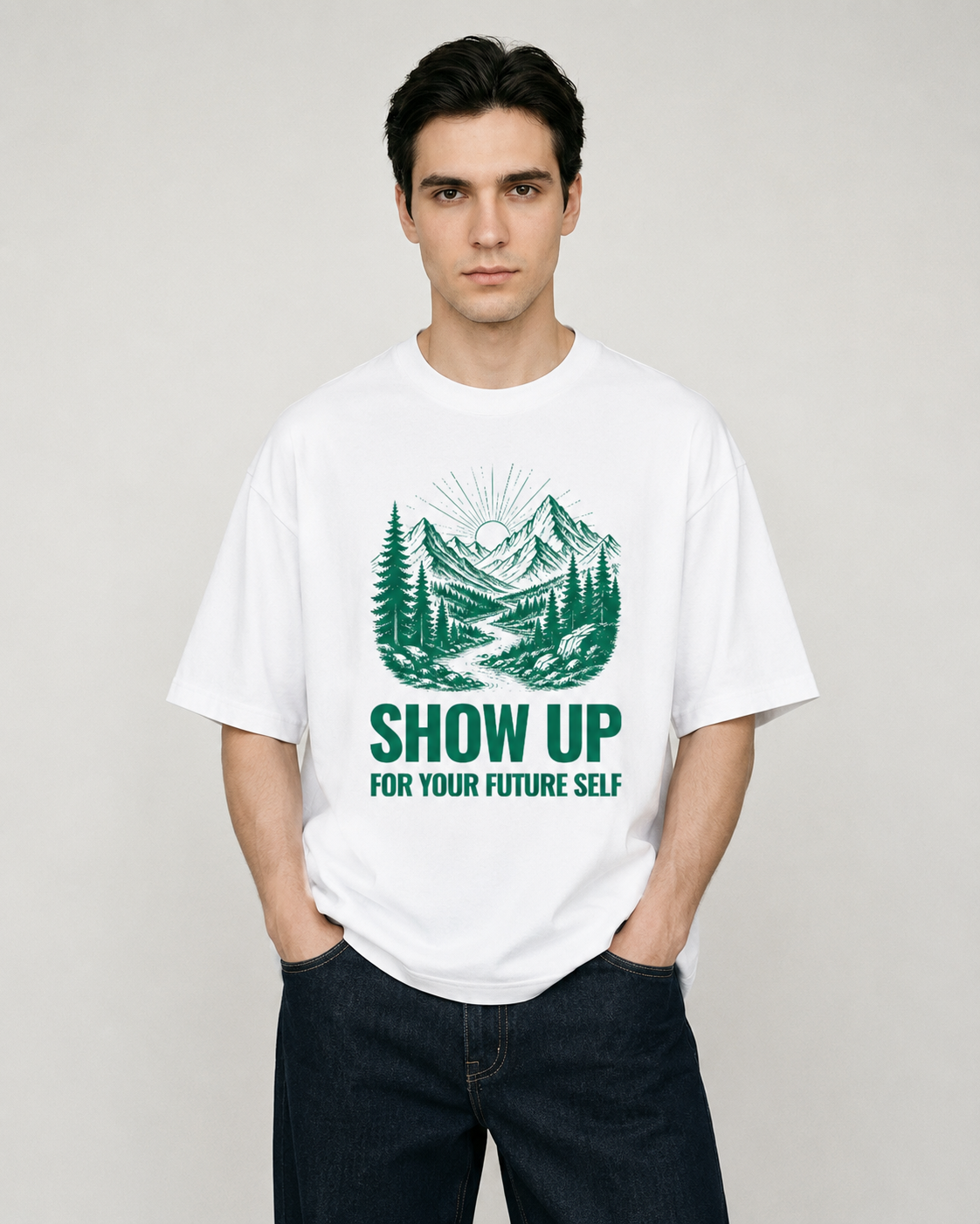 Men's Oversized Future Self T-Shirt Pure White