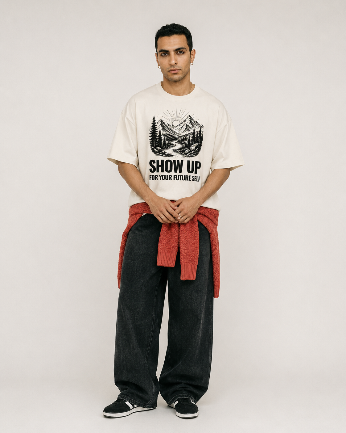 Men's Oversized Future Self T-Shirt Ivory White