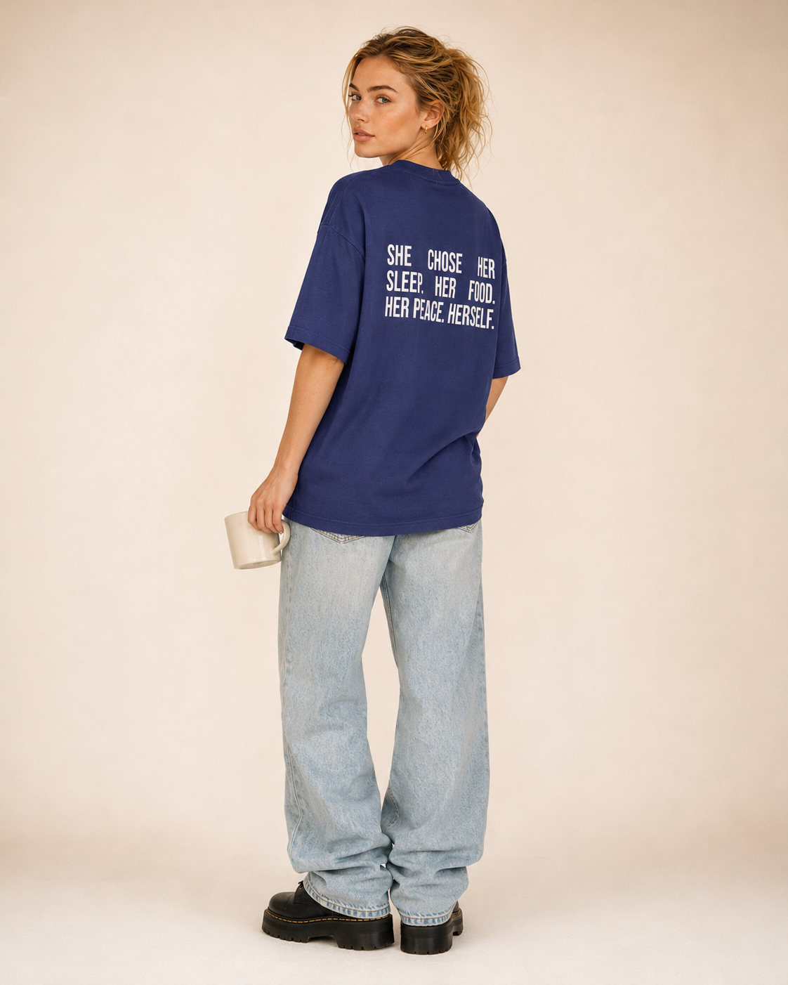 Women's Oversized Her Choice T-Shirt Royal Blue