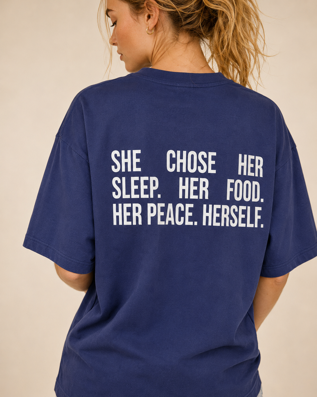 Women's Oversized Her Choice T-Shirt Royal Blue