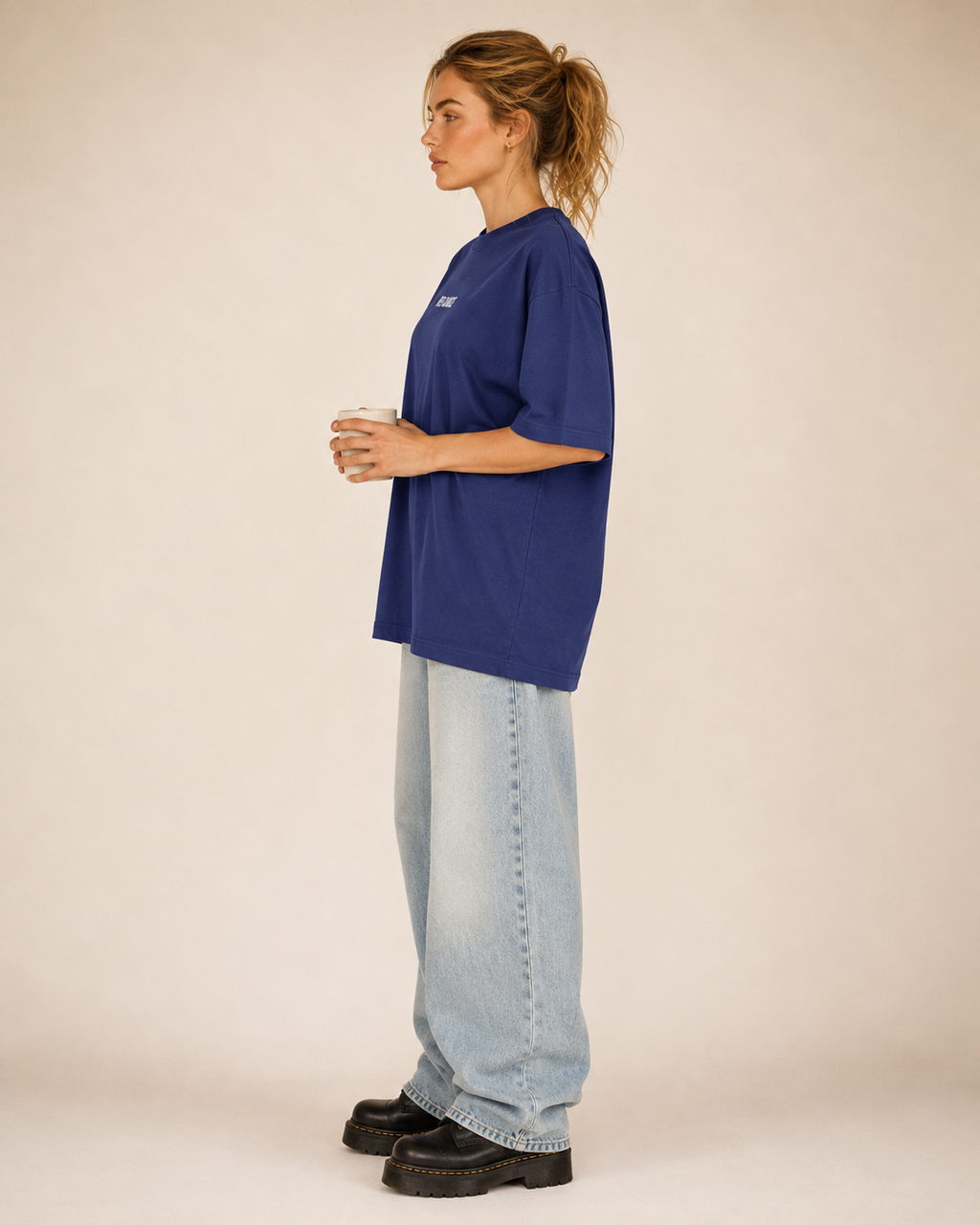 Women's Oversized Her Choice T-Shirt Royal Blue