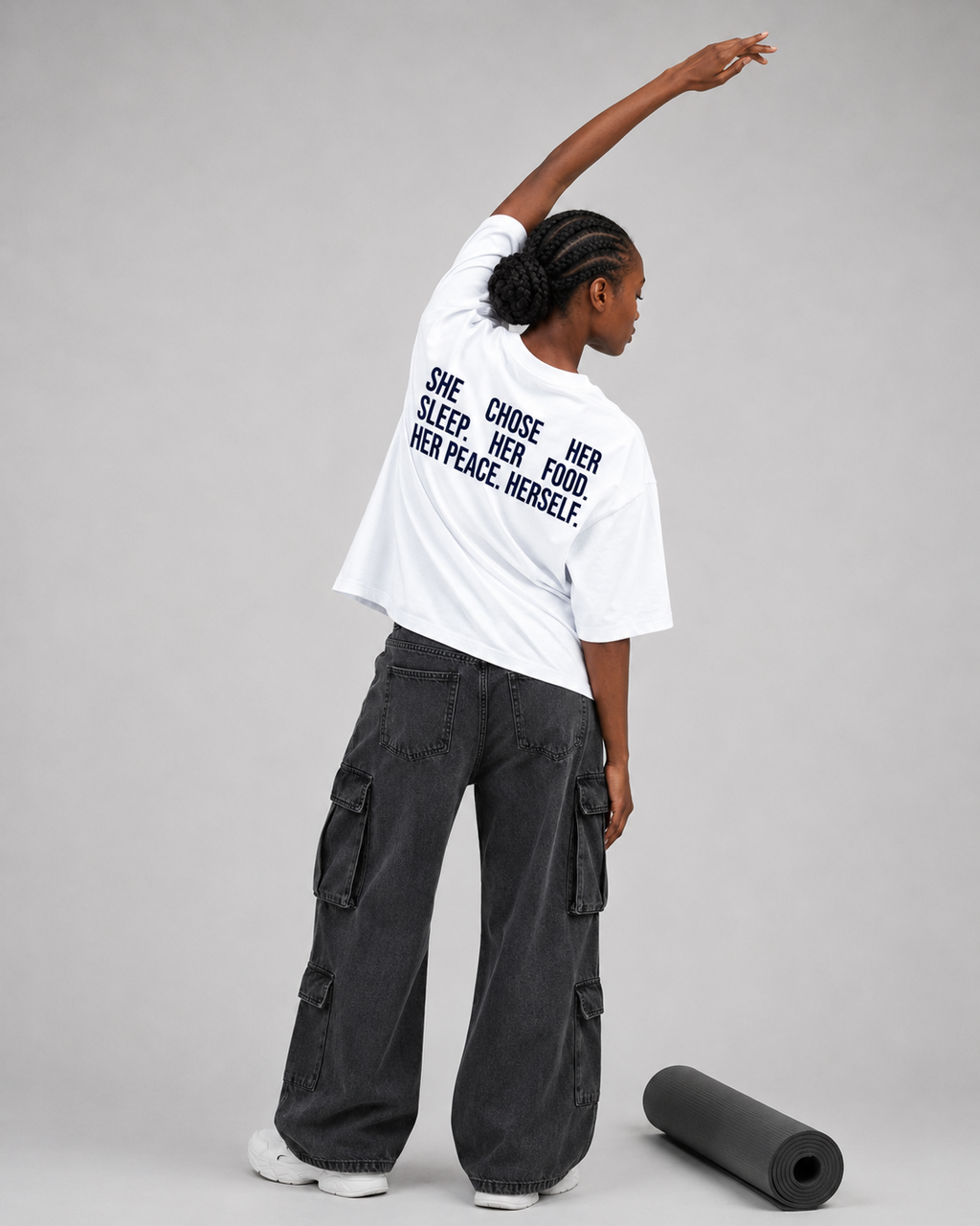 Women's Oversized Her Choice T-Shirt Pure White
