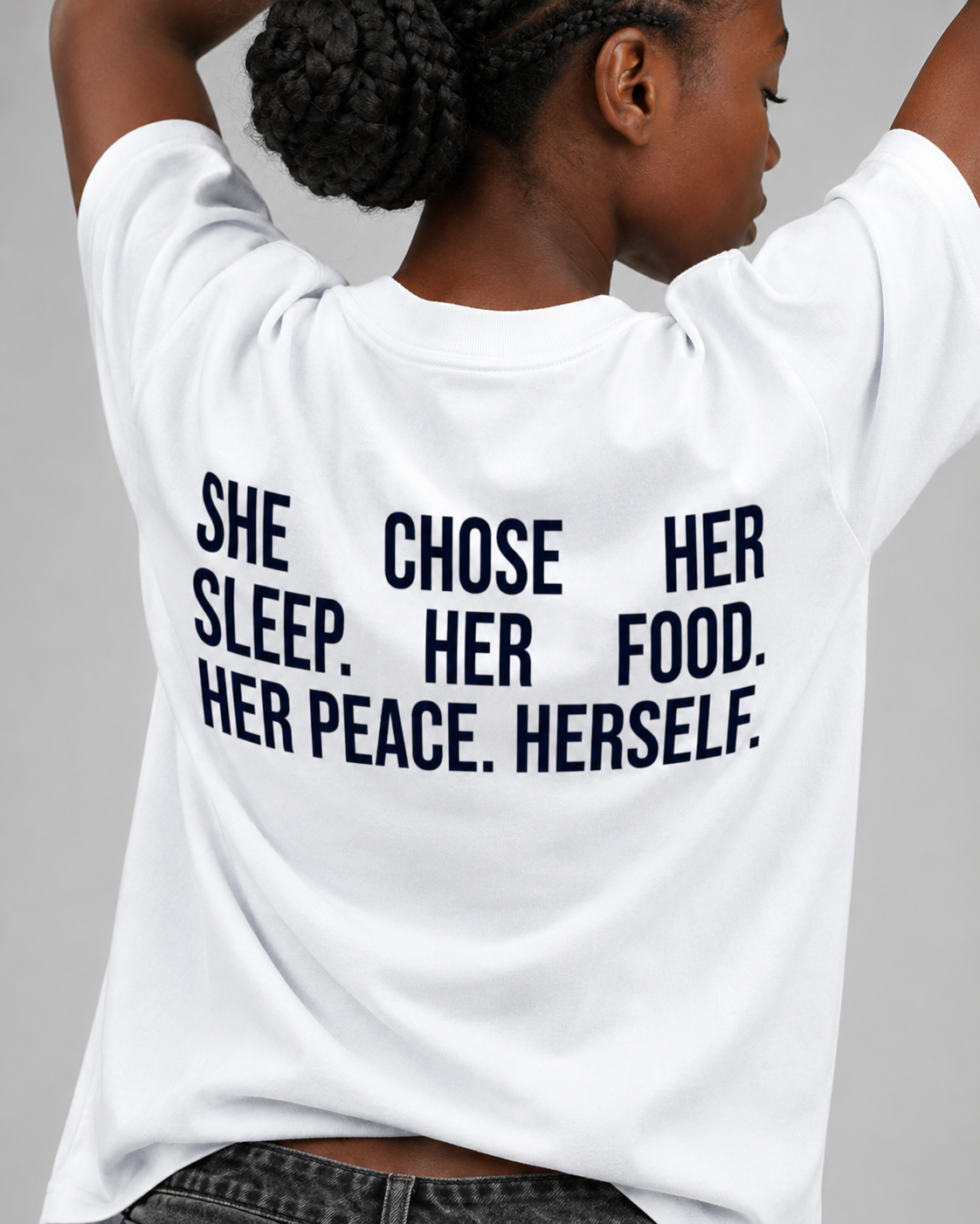 Women's Oversized Her Choice T-Shirt Pure White