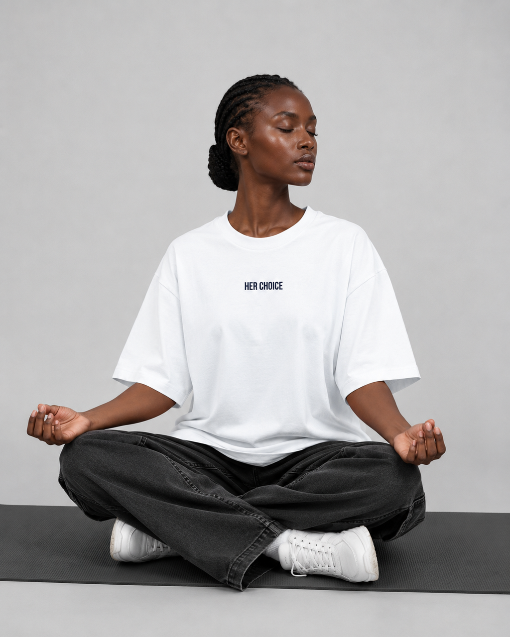 Women's Oversized Her Choice T-Shirt Pure White