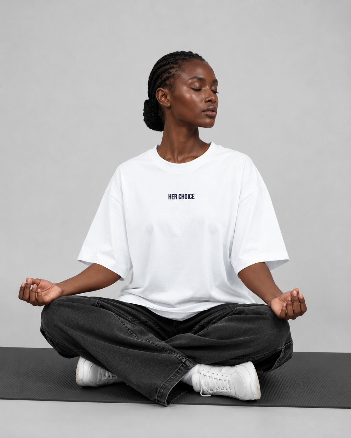 Women's Oversized Her Choice T-Shirt Pure White