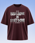 Oversized Half Done T-Shirt Crimson Core