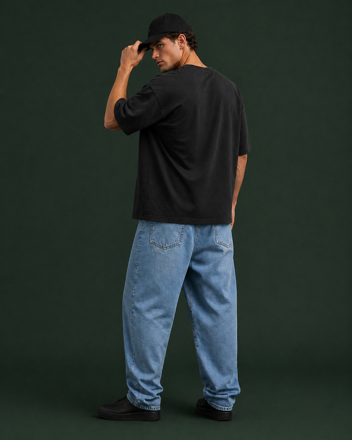 Men's Oversized Krew T-Shirt Midnight Noir