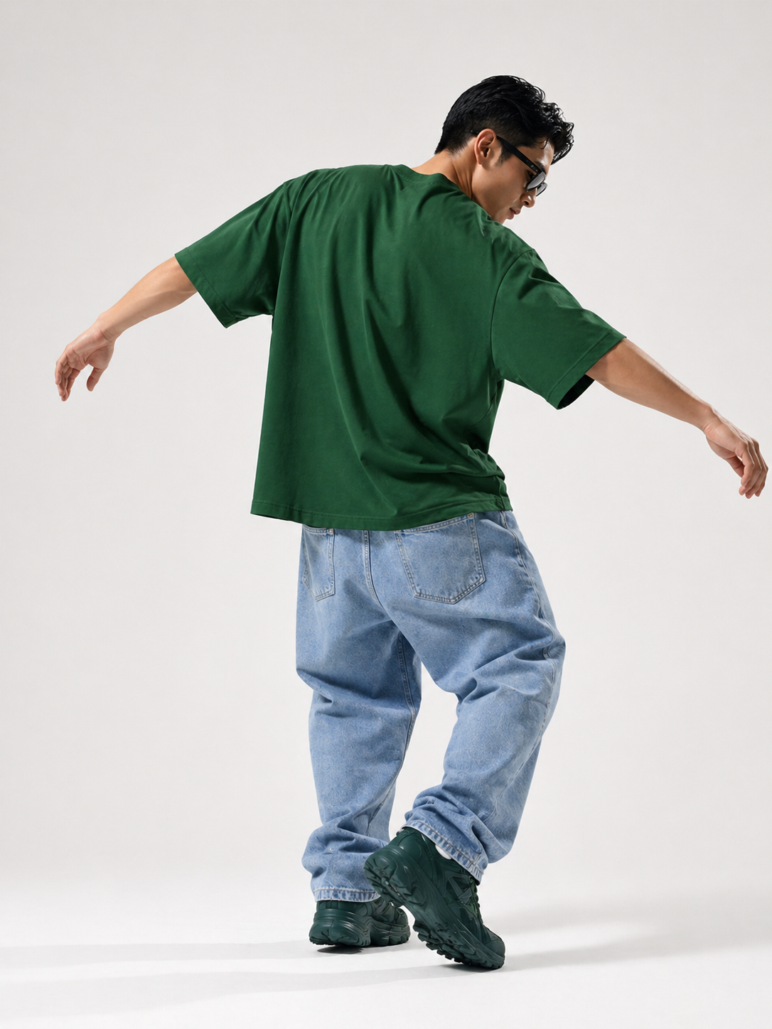 Men's Oversized Krew T-Shirt Forest Green