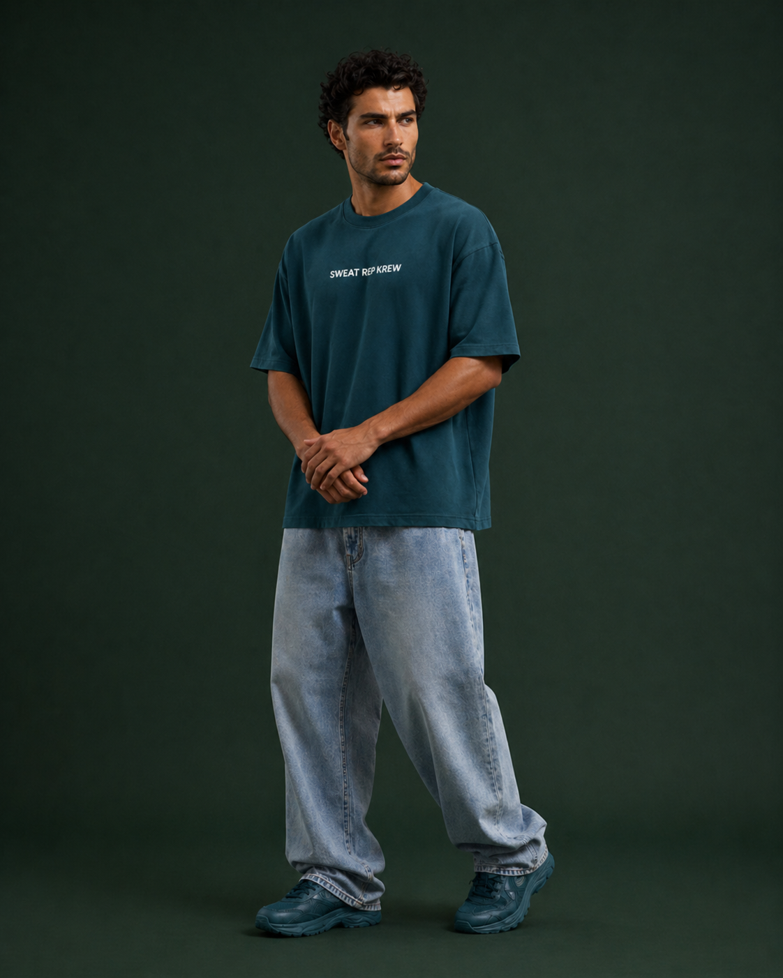 Men's Oversized Krew T-Shirt Depth Blue