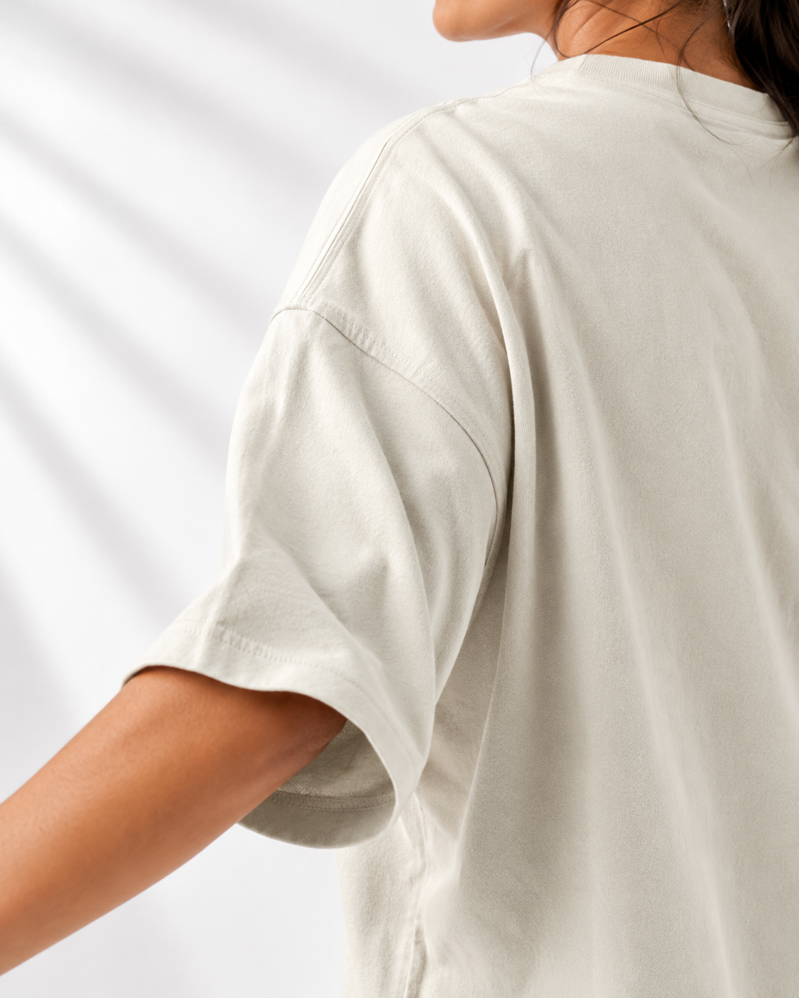 Women's Oversized Matcha & Yoga T-Shirt Ivory White
