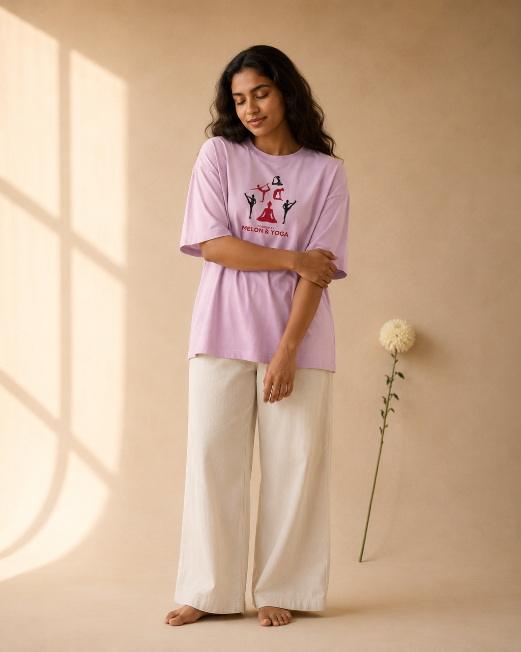 Women's Oversized Melon & Yoga T-Shirt Pulse Pink
