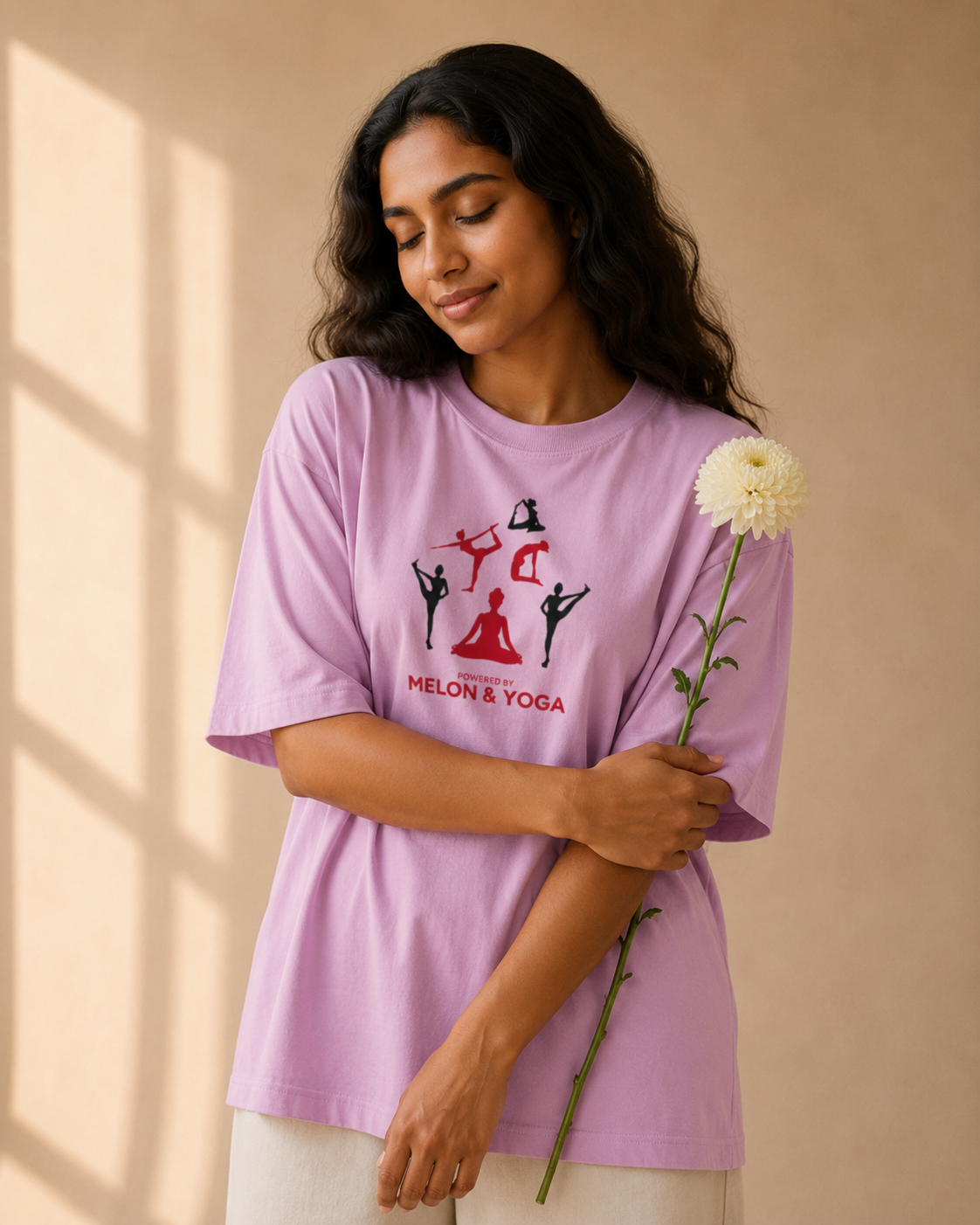 Women's Oversized Melon & Yoga T-Shirt Pulse Pink