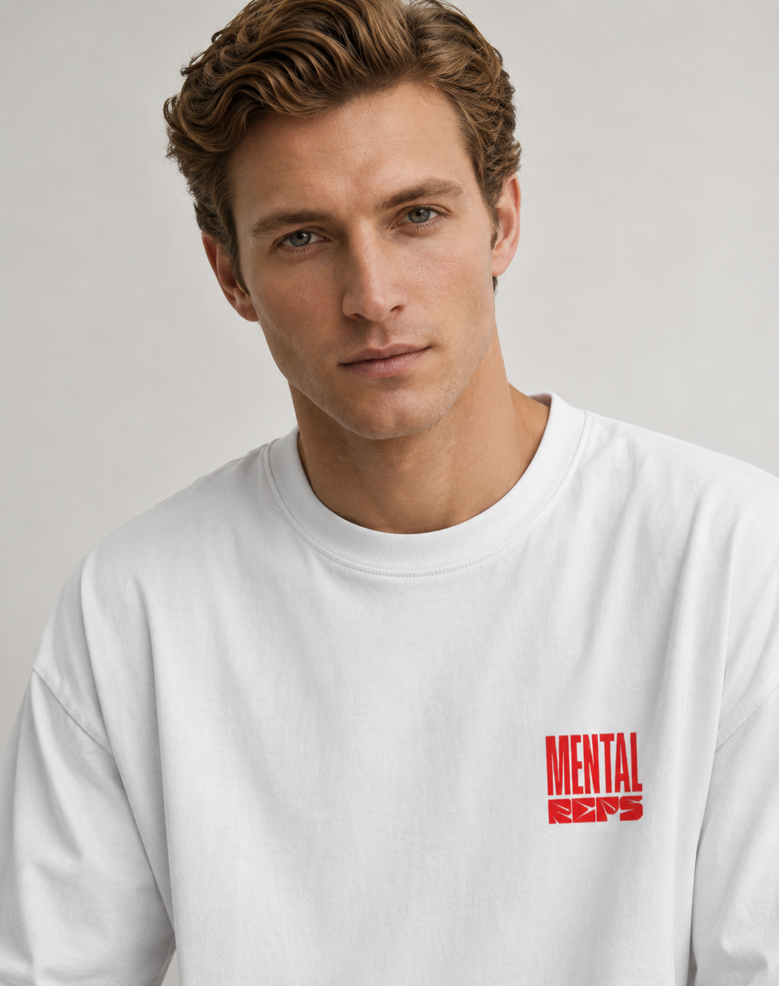Men's Oversized Mental Reps T-Shirt Pure White