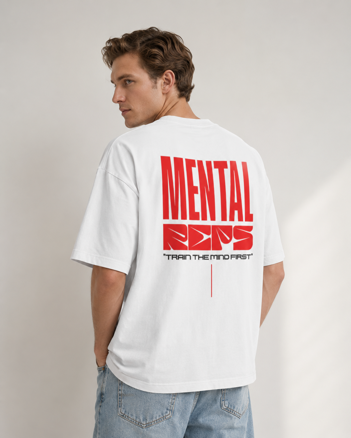Men's Oversized Mental Reps T-Shirt Pure White