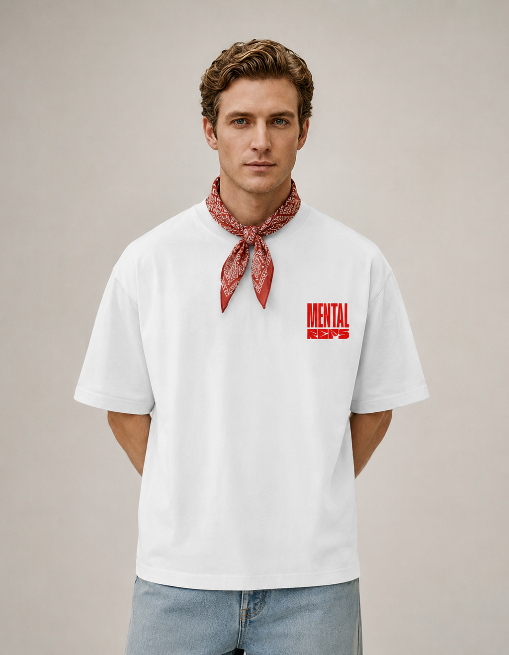 Men's Oversized Mental Reps T-Shirt Pure White