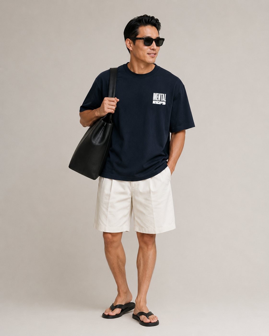 Men's Oversized Mental Reps T-Shirt Navy-Blue